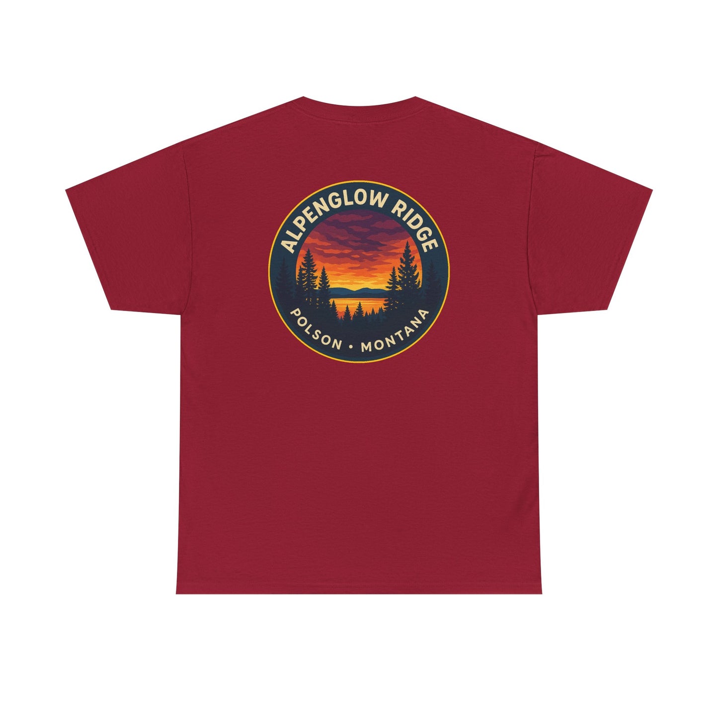Unisex Heavy Cotton Tee - Alpenglow Ridge Sunset Graphic