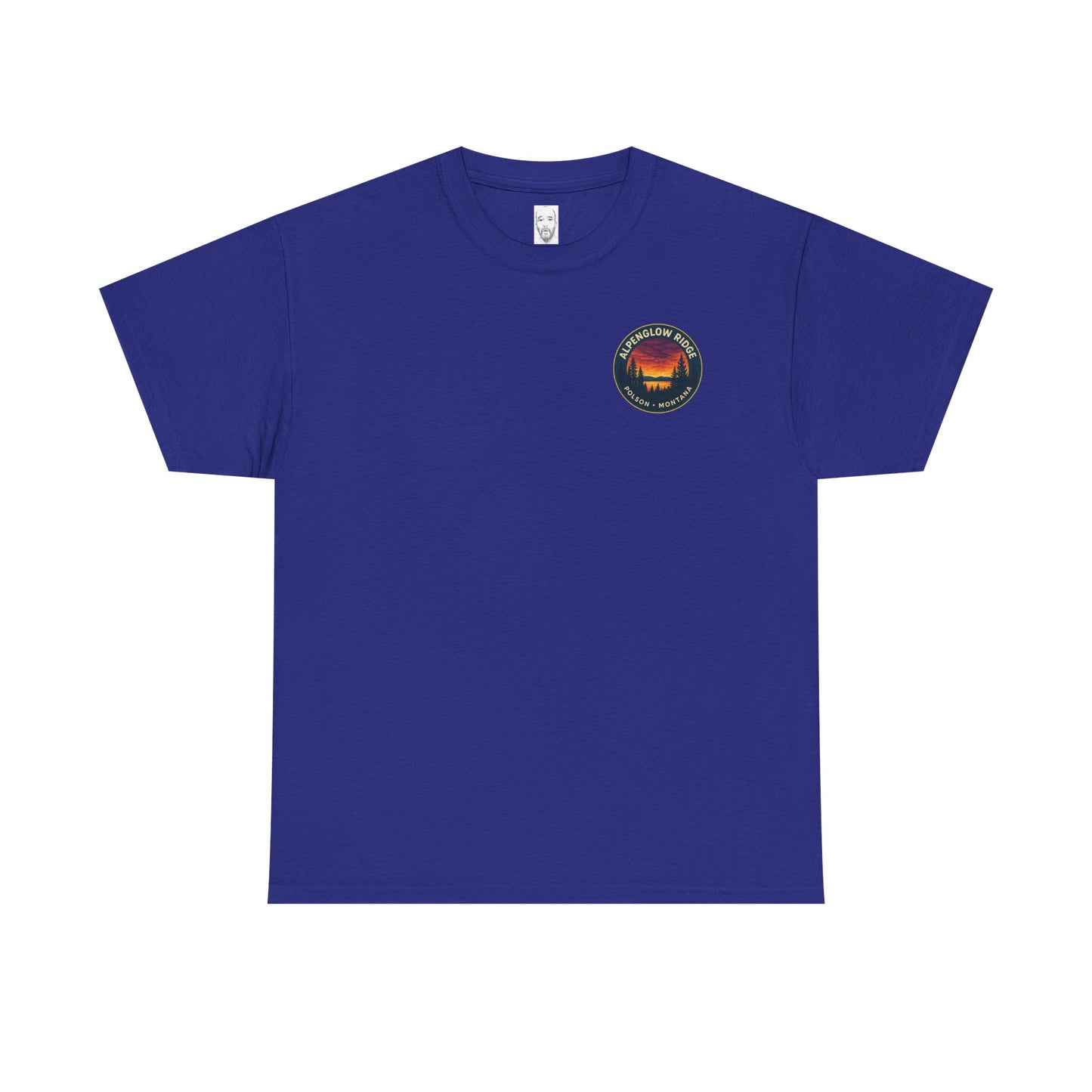 Unisex Heavy Cotton Tee - Alpenglow Ridge Sunset Graphic