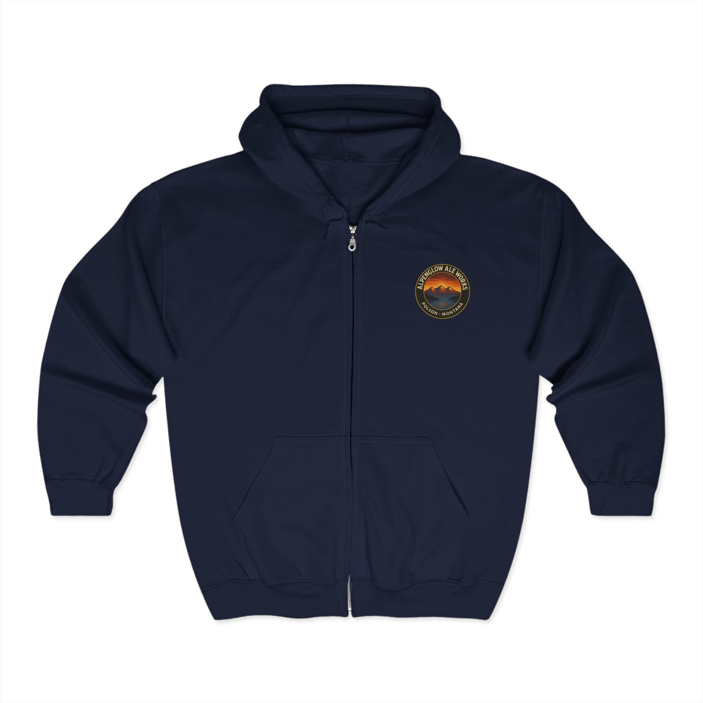 Alpenglow Ale Works Zip-Up Hoodie - Cozy Unisex Sweatshirt for Beer Lovers & Outdoor Enthusiasts
