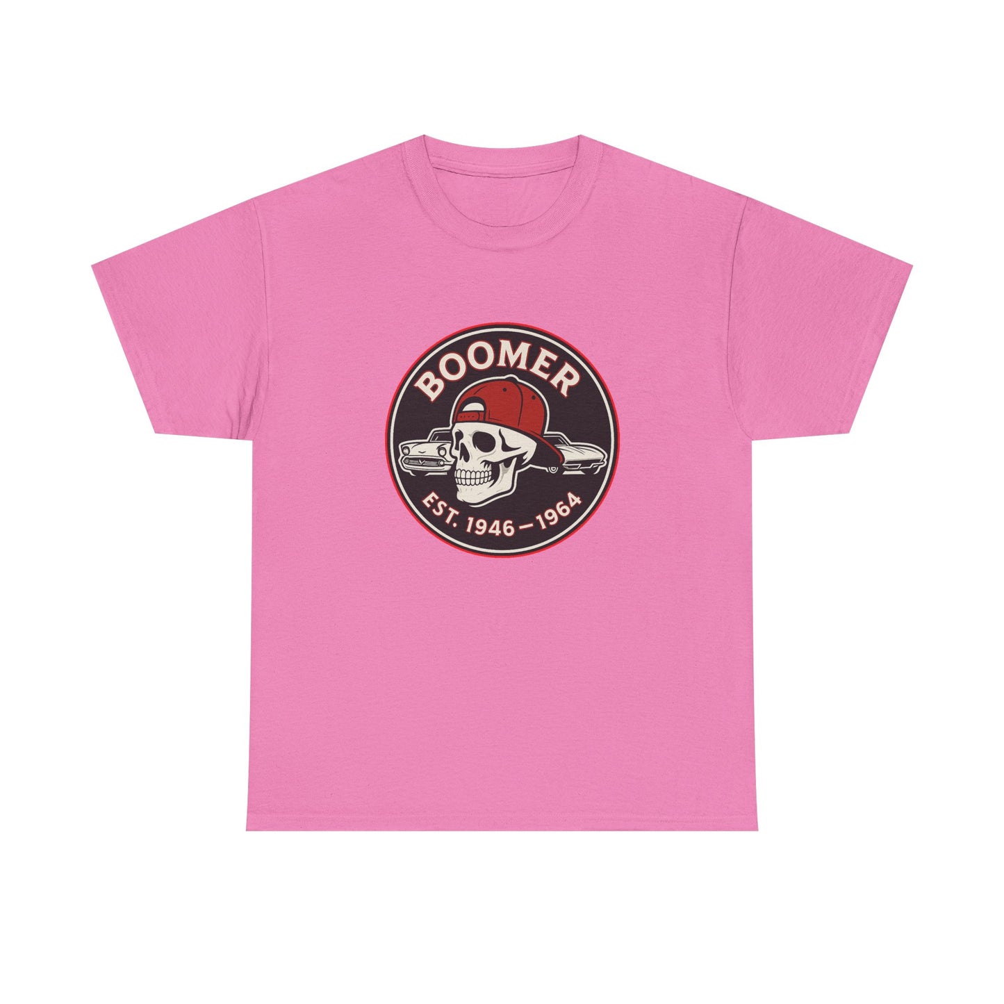 Boomer II Skull Graphic Tee | Vintage Style Unisex Heavy Cotton Tee | Cool Gift for Boomers, Retro Fashion, Casual Wear, Birthday Gift