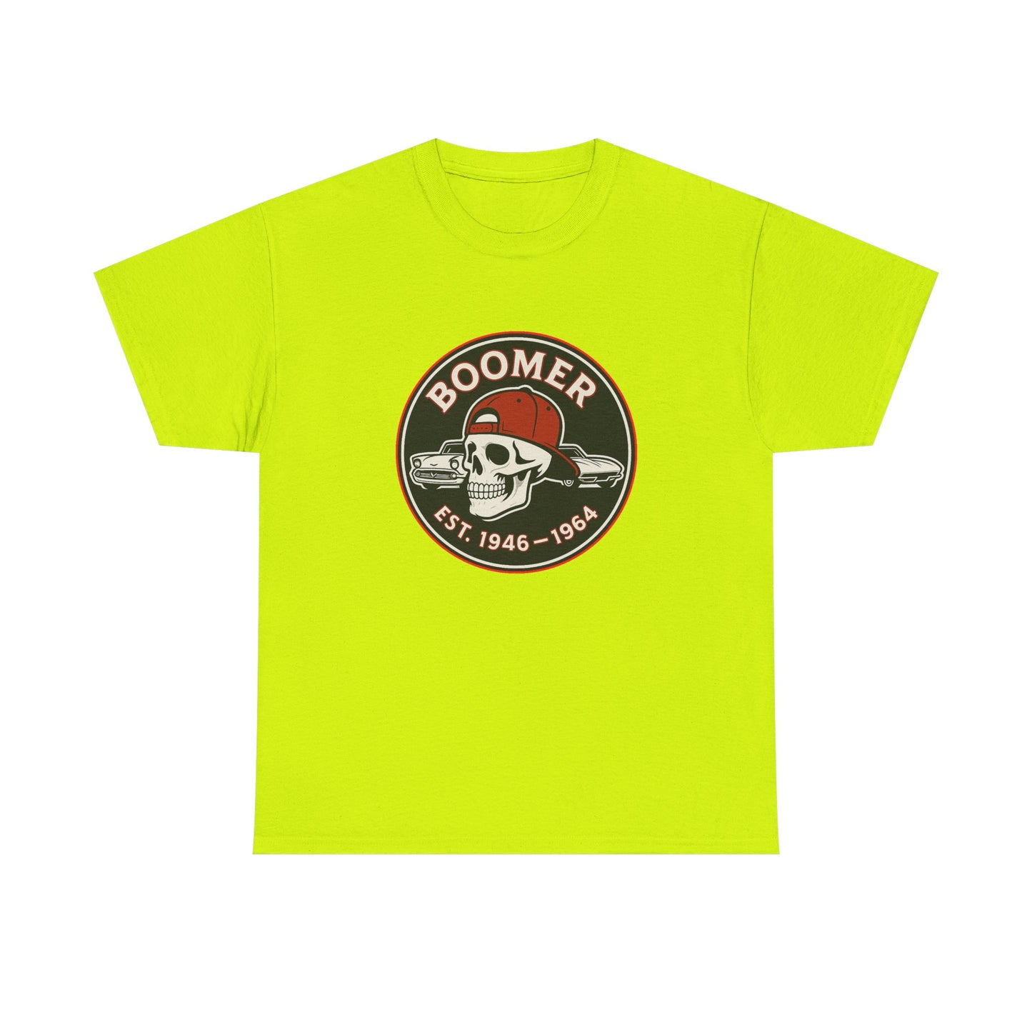 Boomer II Skull Graphic Tee | Vintage Style Unisex Heavy Cotton Tee | Cool Gift for Boomers, Retro Fashion, Casual Wear, Birthday Gift