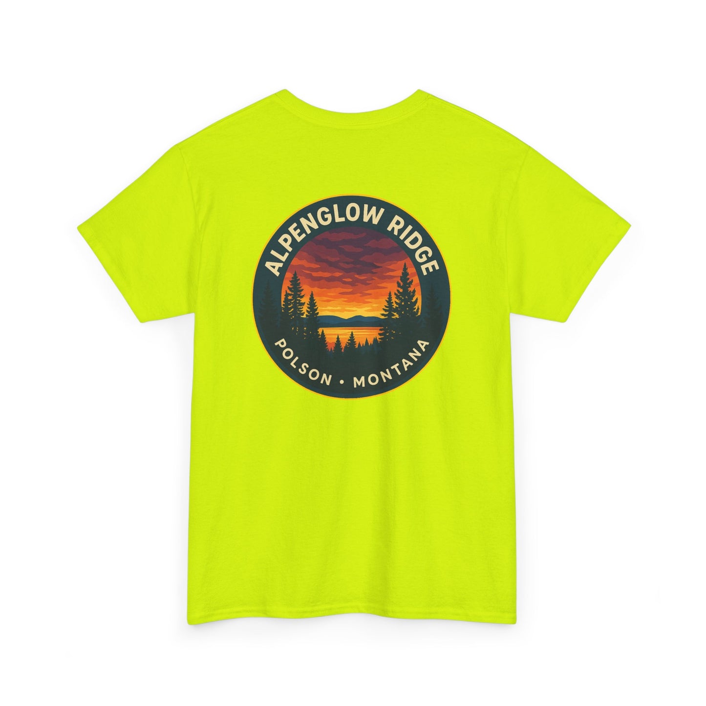 Unisex Heavy Cotton Tee - Alpenglow Ridge Sunset Graphic
