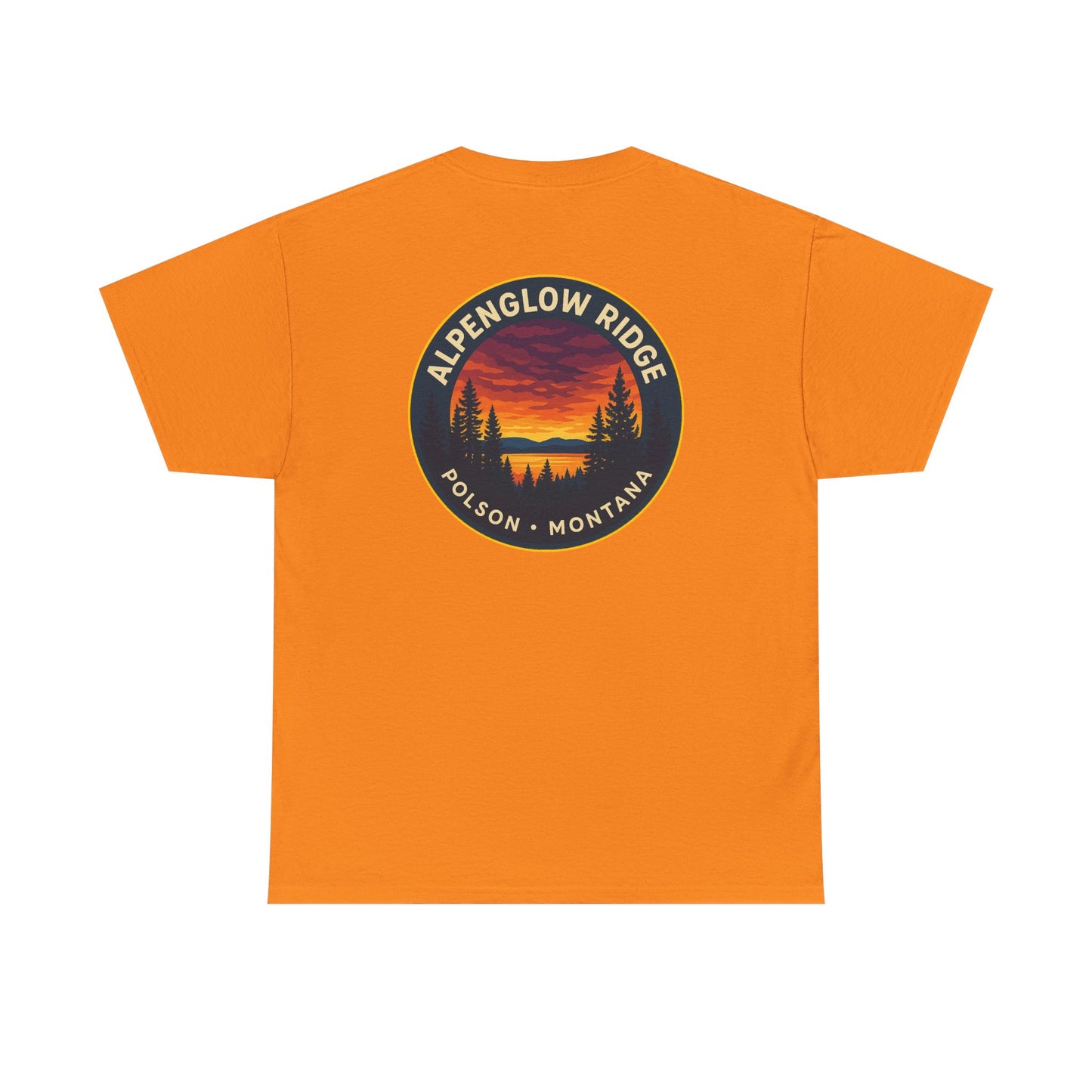 Unisex Heavy Cotton Tee - Alpenglow Ridge Sunset Graphic