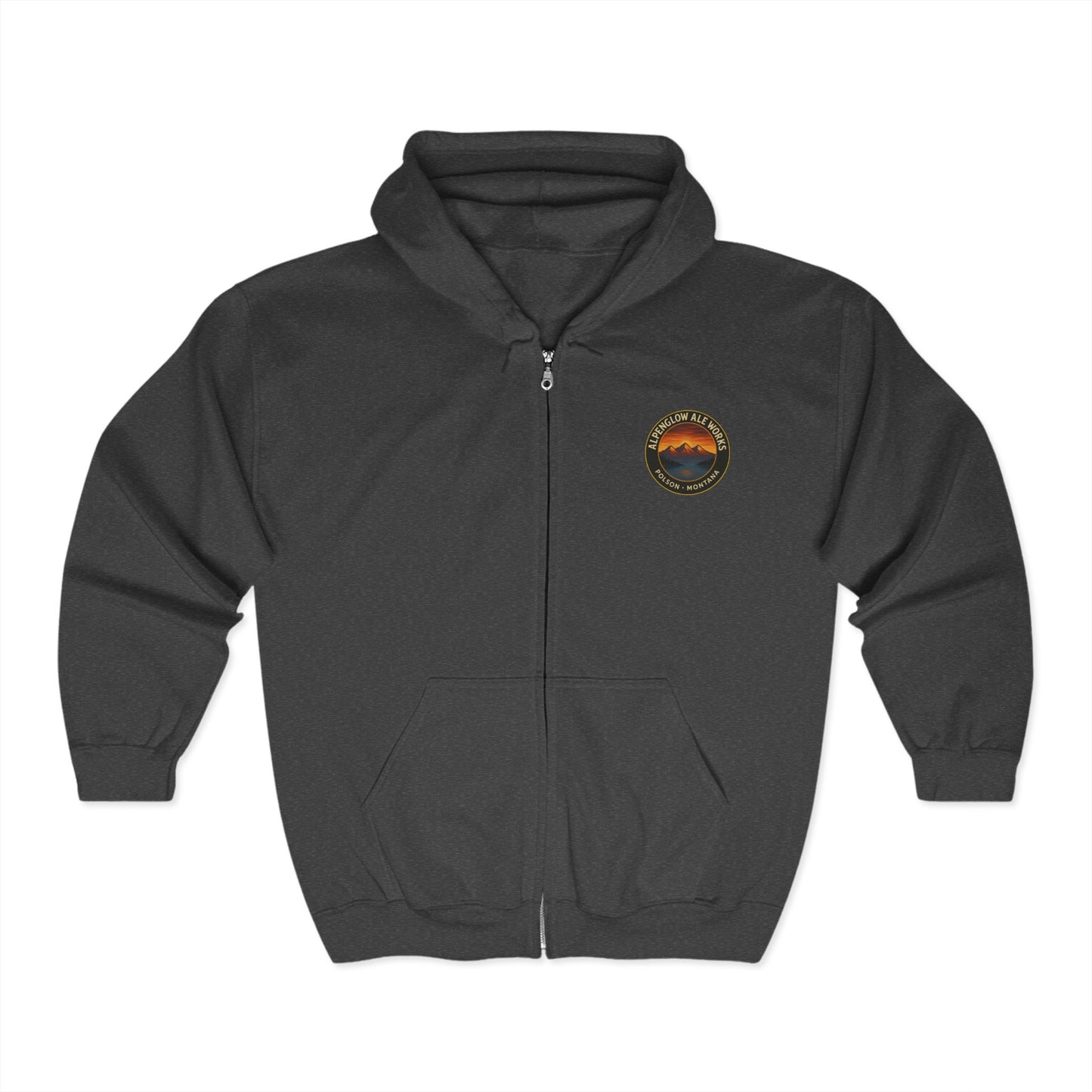 Alpenglow Ale Works Zip-Up Hoodie - Cozy Unisex Sweatshirt for Beer Lovers & Outdoor Enthusiasts