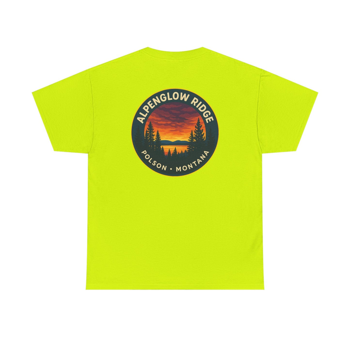 Unisex Heavy Cotton Tee - Alpenglow Ridge Sunset Graphic