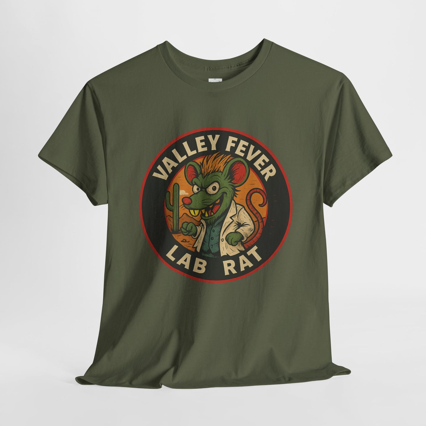 Vintage Valley Fever Lab Rat Tee - Unisex Heavy Cotton T-Shirt, Retro Graphic Shirt, Fun Gift Idea, Casual Wear, Animal Lover Apparel