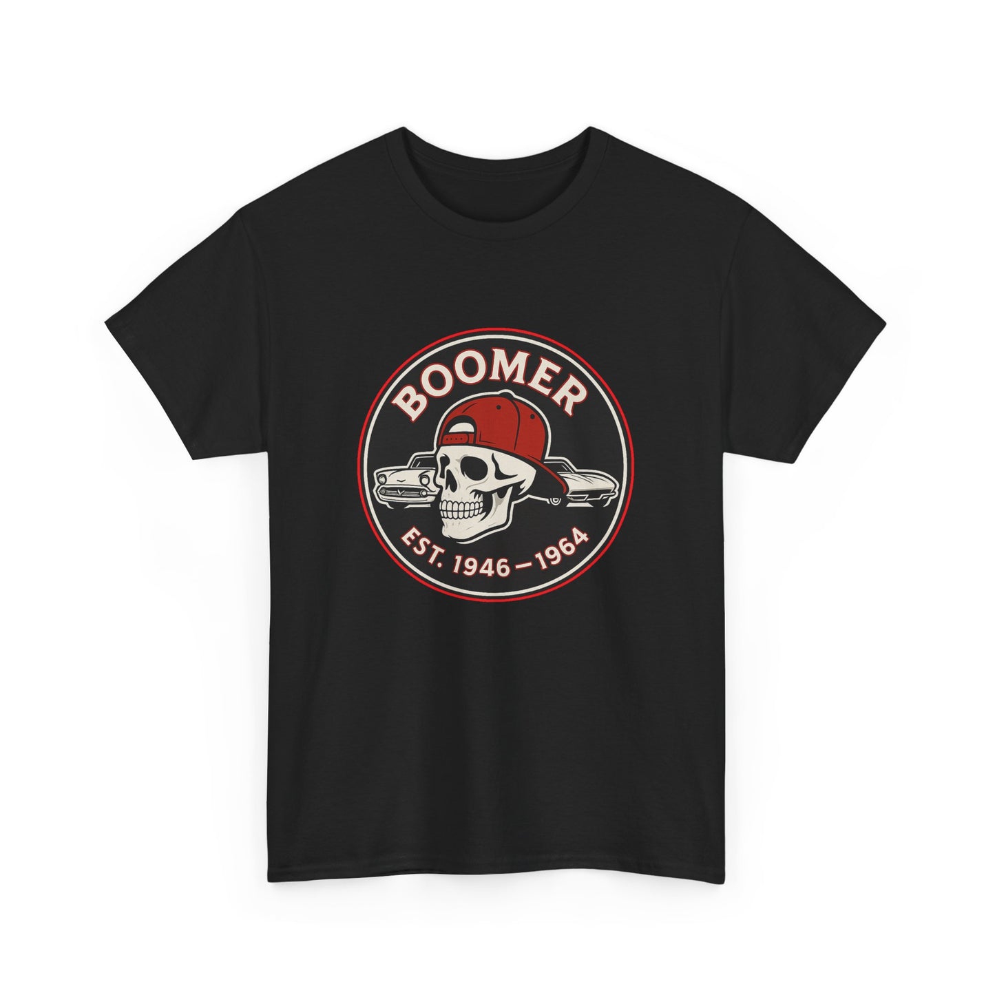 Boomer II Skull Graphic Tee | Vintage Style Unisex Heavy Cotton Tee | Cool Gift for Boomers, Retro Fashion, Casual Wear, Birthday Gift