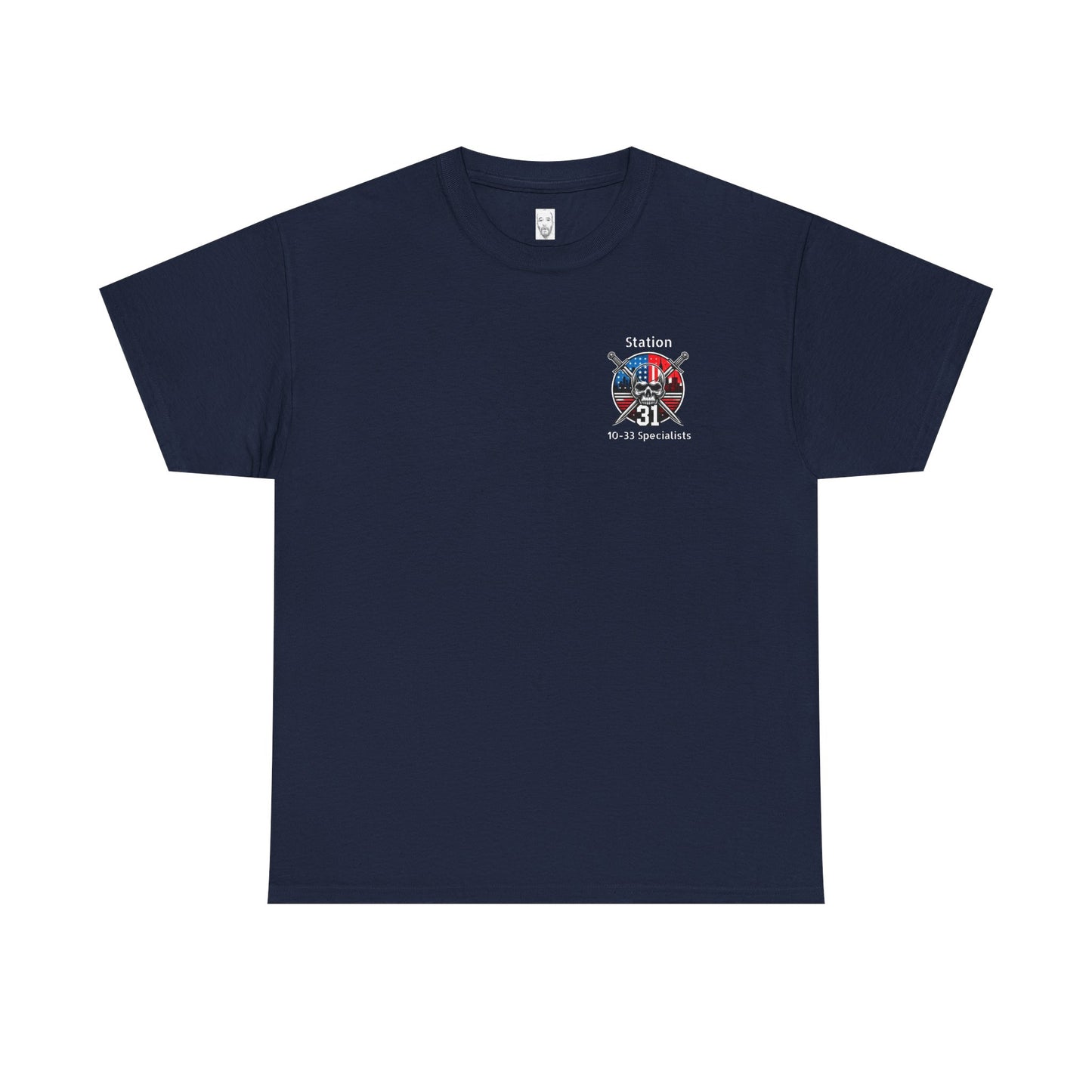 Skull and swords Station 31 Unisex Jersey Short Sleeve Tee