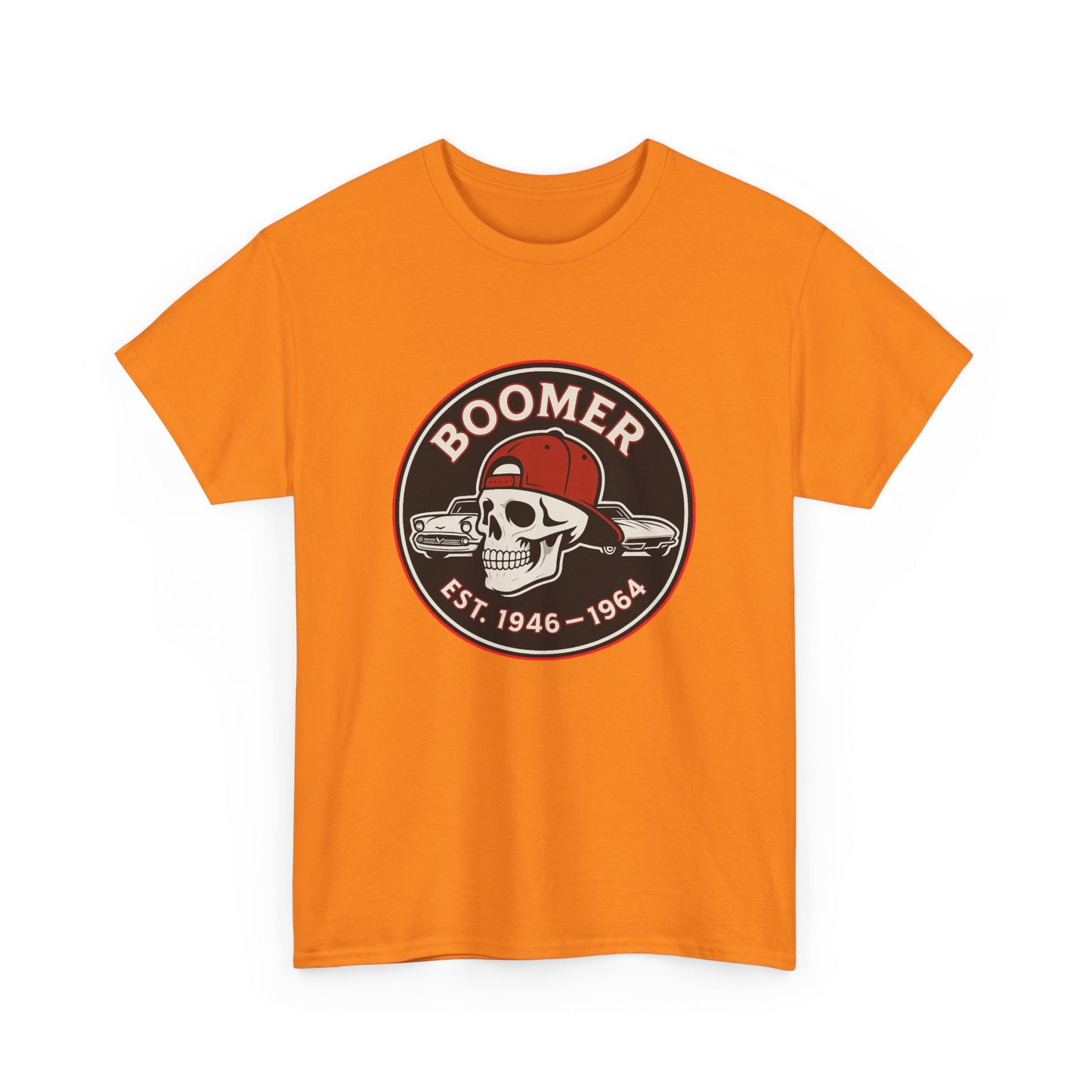 Boomer II Skull Graphic Tee | Vintage Style Unisex Heavy Cotton Tee | Cool Gift for Boomers, Retro Fashion, Casual Wear, Birthday Gift
