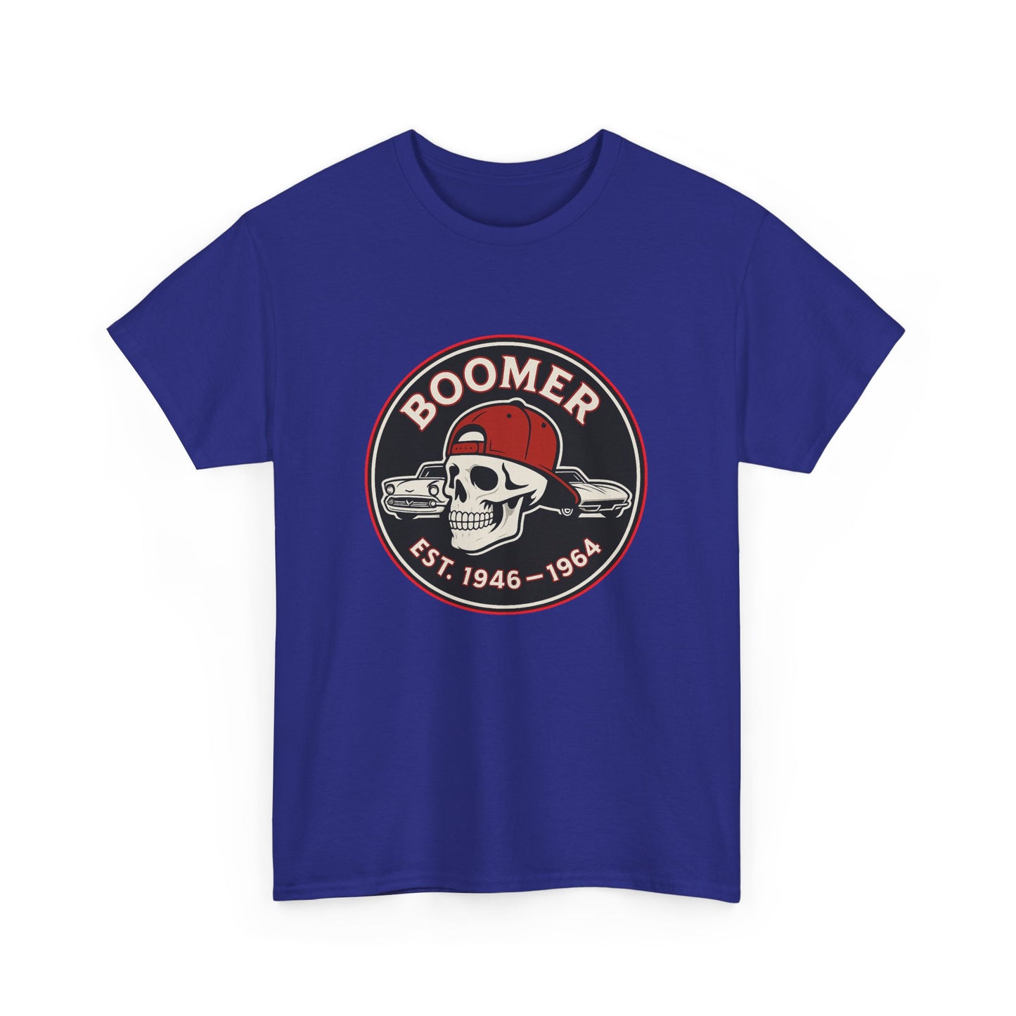 Boomer II Skull Graphic Tee | Vintage Style Unisex Heavy Cotton Tee | Cool Gift for Boomers, Retro Fashion, Casual Wear, Birthday Gift