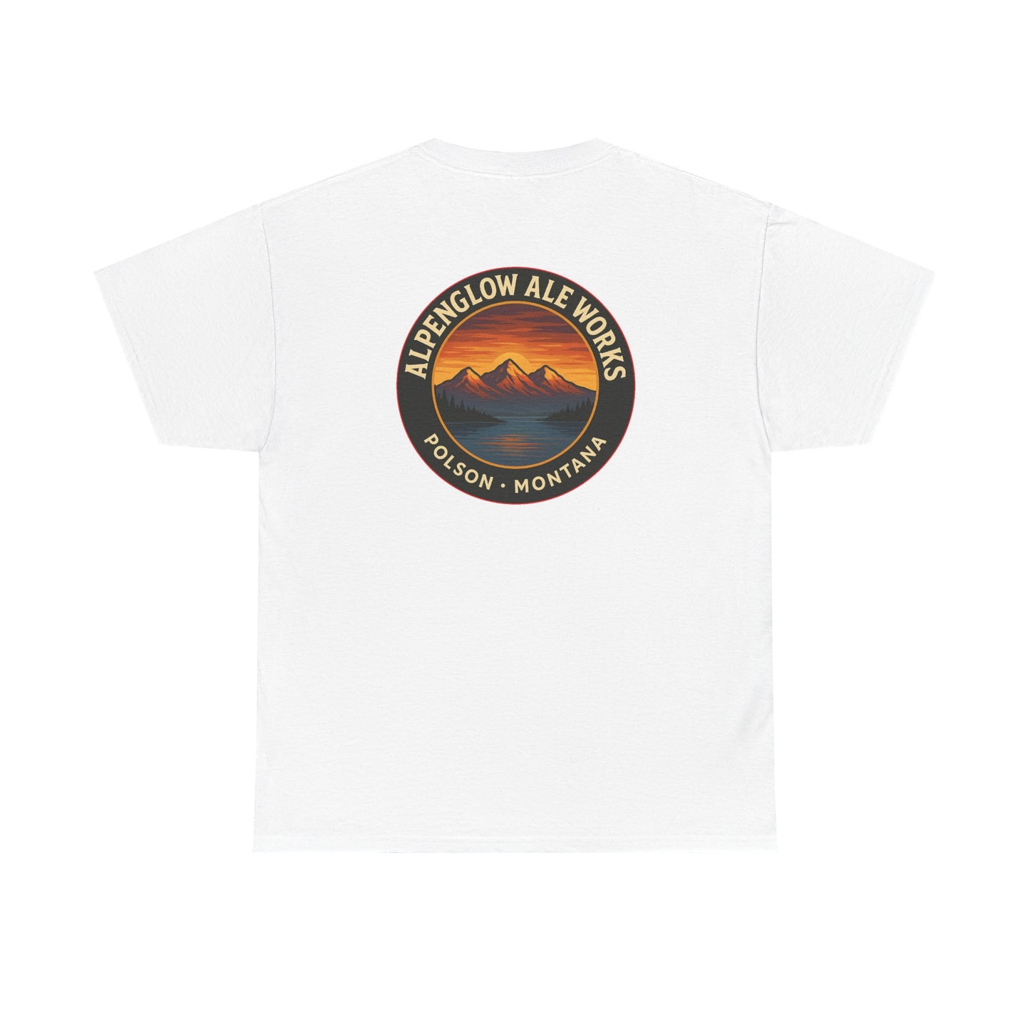 Alpenglow Ale Works Unisex Heavy Cotton Tee - Retro Mountain Design