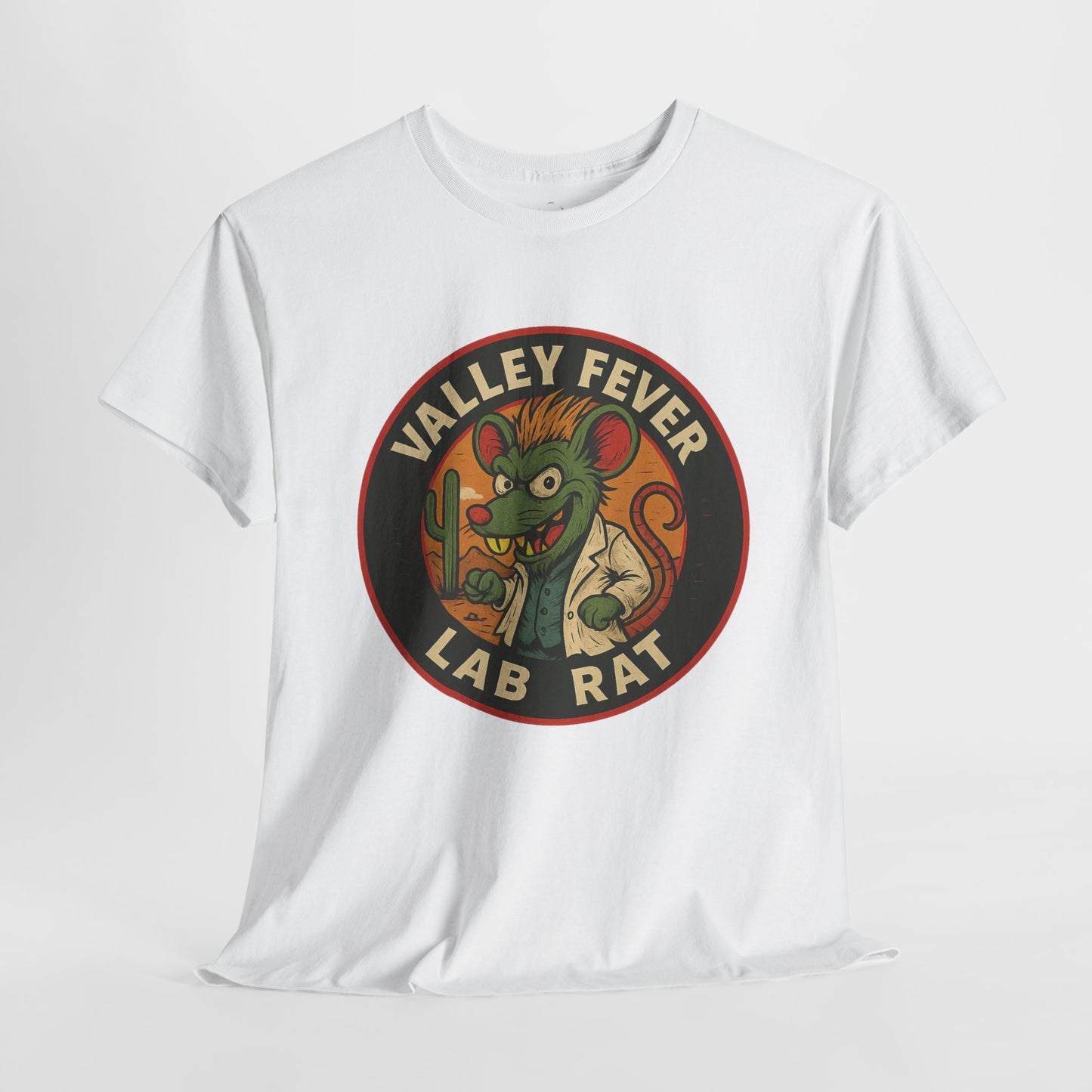 Vintage Valley Fever Lab Rat Tee - Unisex Heavy Cotton T-Shirt, Retro Graphic Shirt, Fun Gift Idea, Casual Wear, Animal Lover Apparel