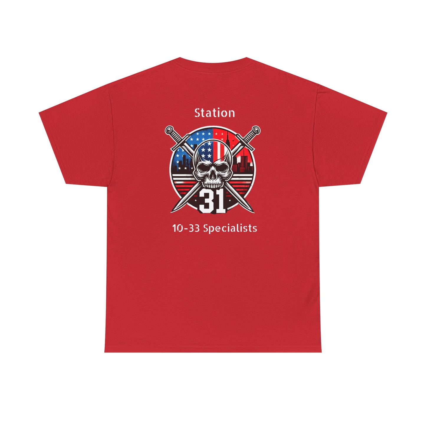 Skull and swords Station 31 Unisex Jersey Short Sleeve Tee