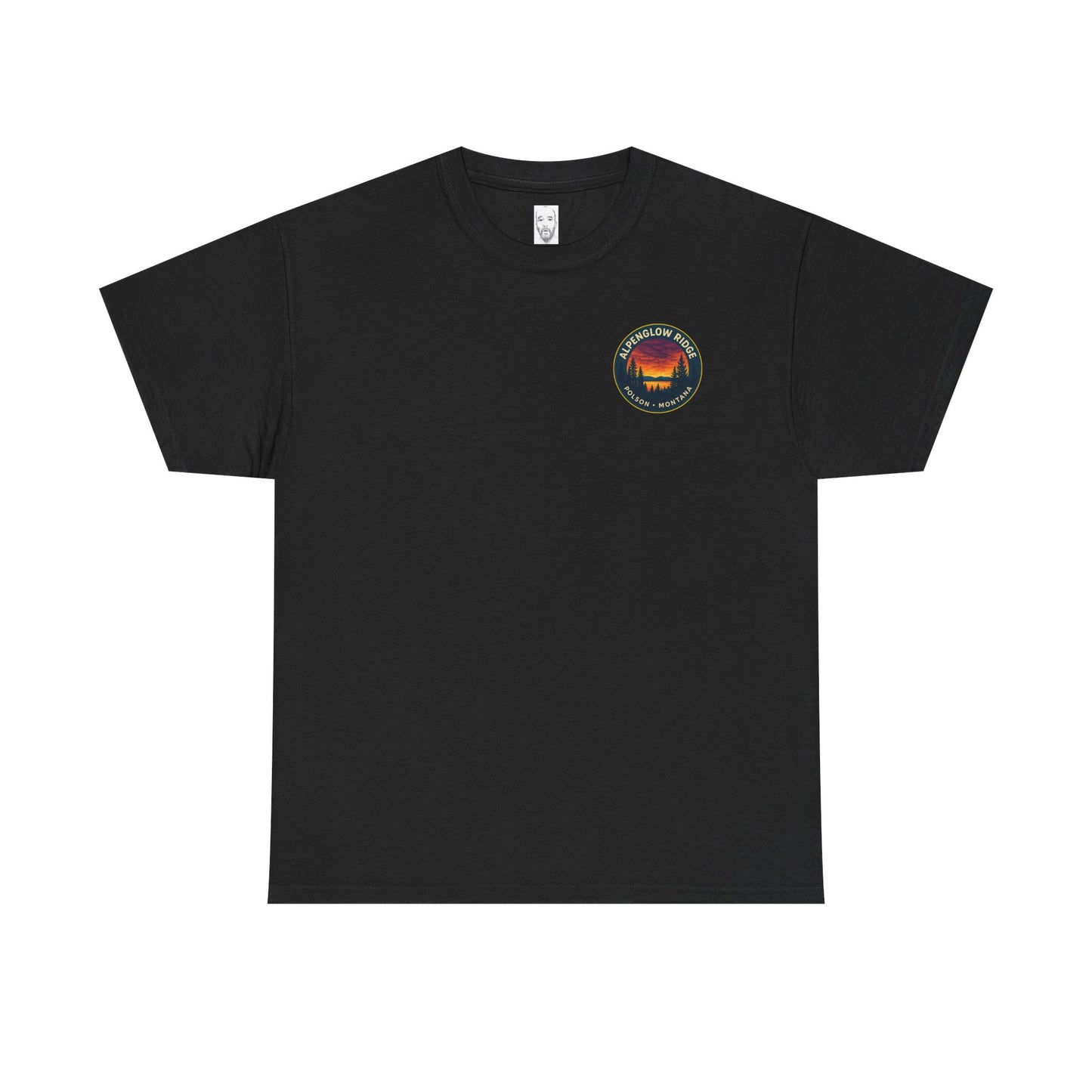 Unisex Heavy Cotton Tee - Alpenglow Ridge Sunset Graphic