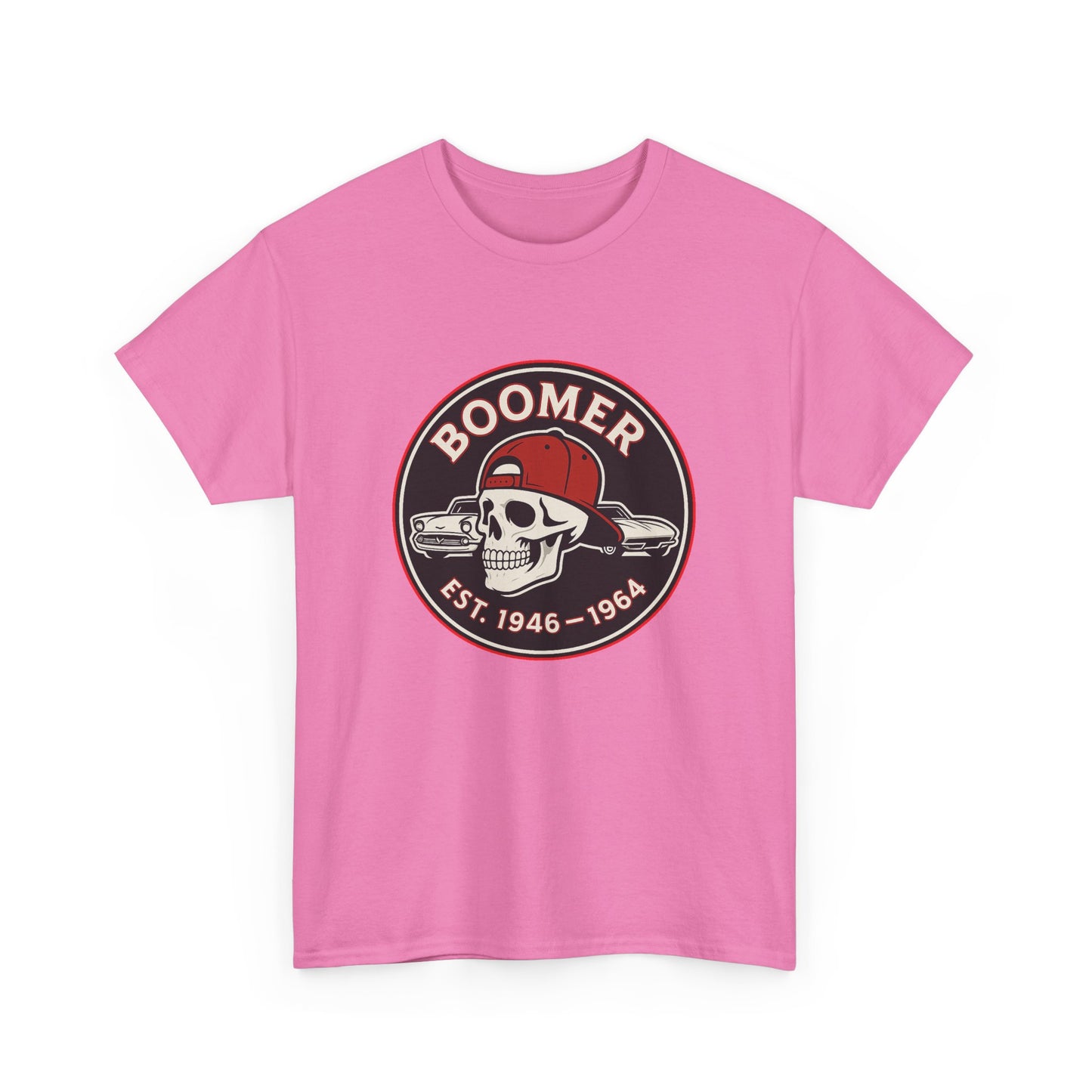 Boomer II Skull Graphic Tee | Vintage Style Unisex Heavy Cotton Tee | Cool Gift for Boomers, Retro Fashion, Casual Wear, Birthday Gift