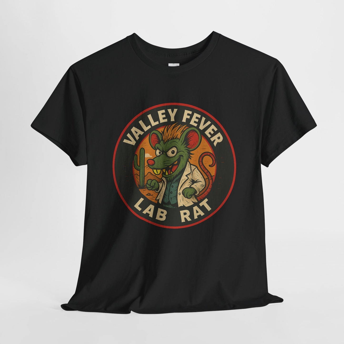 Vintage Valley Fever Lab Rat Tee - Unisex Heavy Cotton T-Shirt, Retro Graphic Shirt, Fun Gift Idea, Casual Wear, Animal Lover Apparel