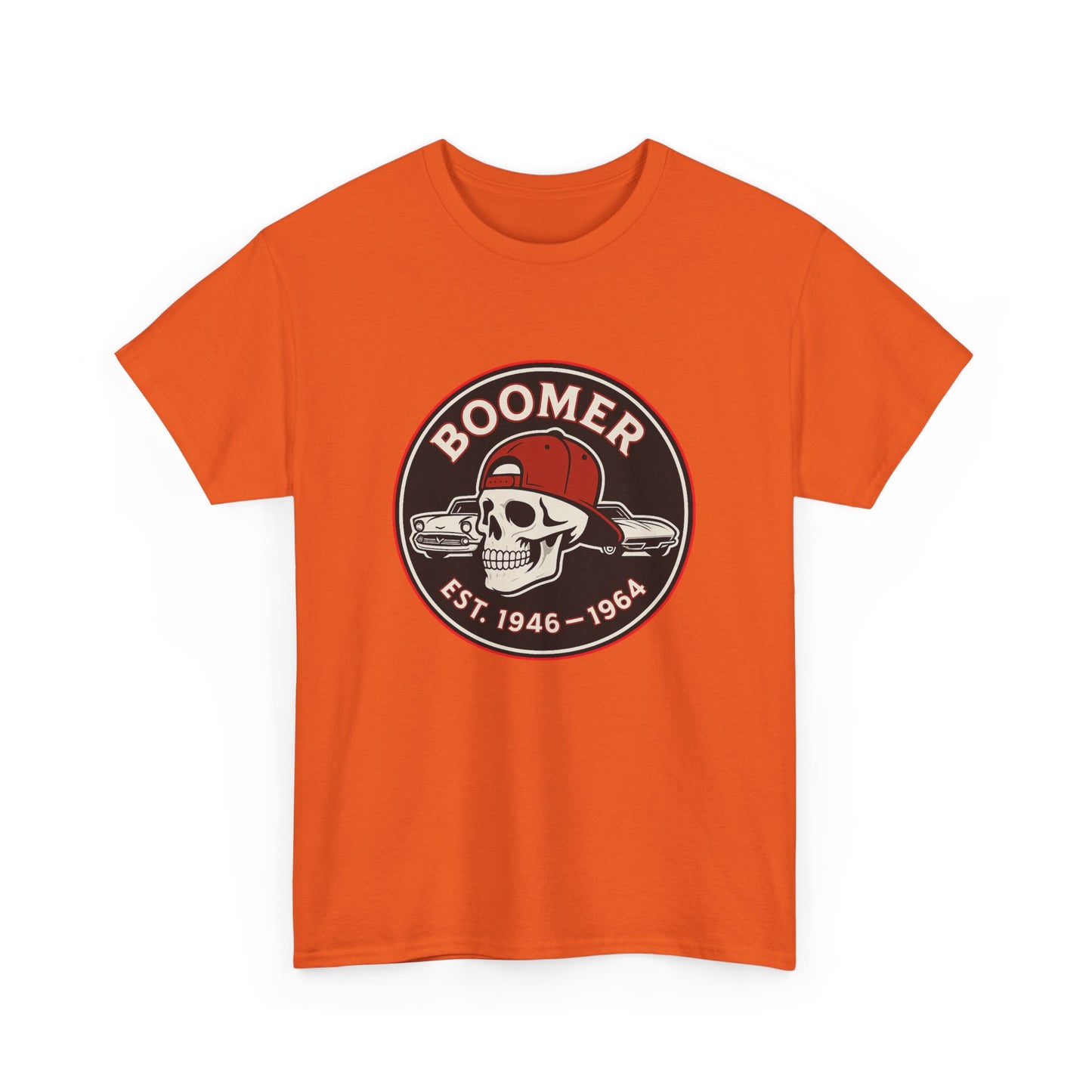 Boomer II Skull Graphic Tee | Vintage Style Unisex Heavy Cotton Tee | Cool Gift for Boomers, Retro Fashion, Casual Wear, Birthday Gift
