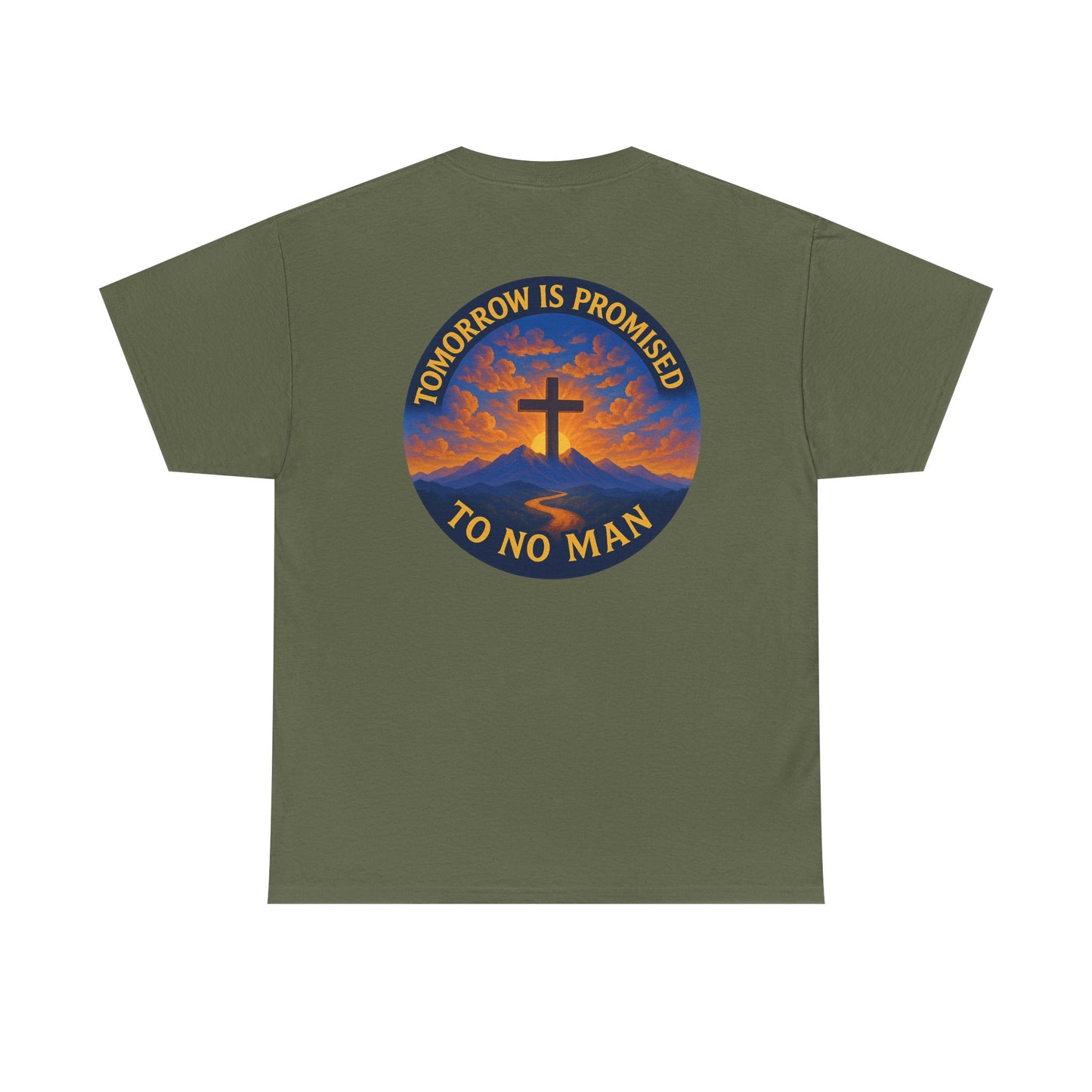 Inspirational Unisex Heavy Cotton Tee - 'Tomorrow is Promised to No Man'