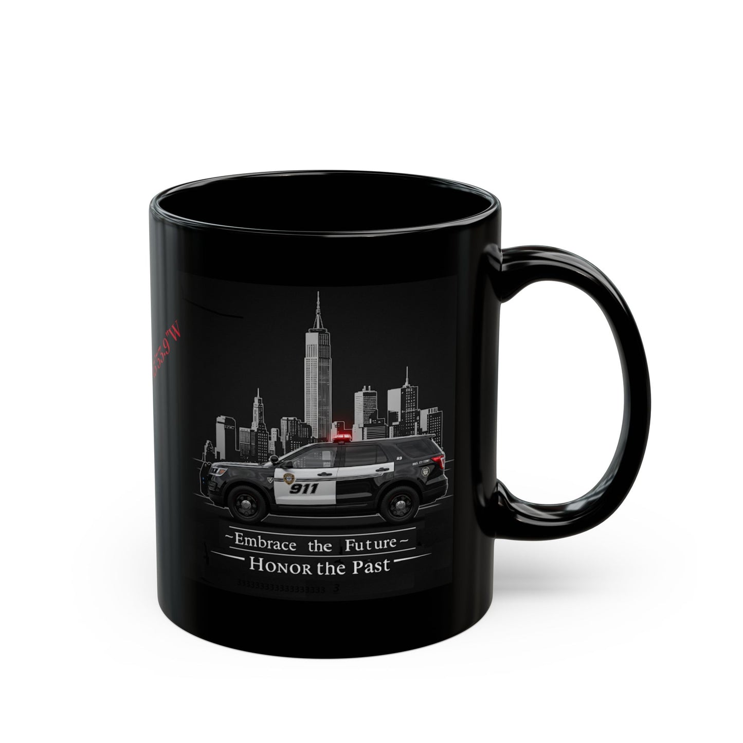 Honor the Past Black Mug - 911 Tribute Coffee Cup