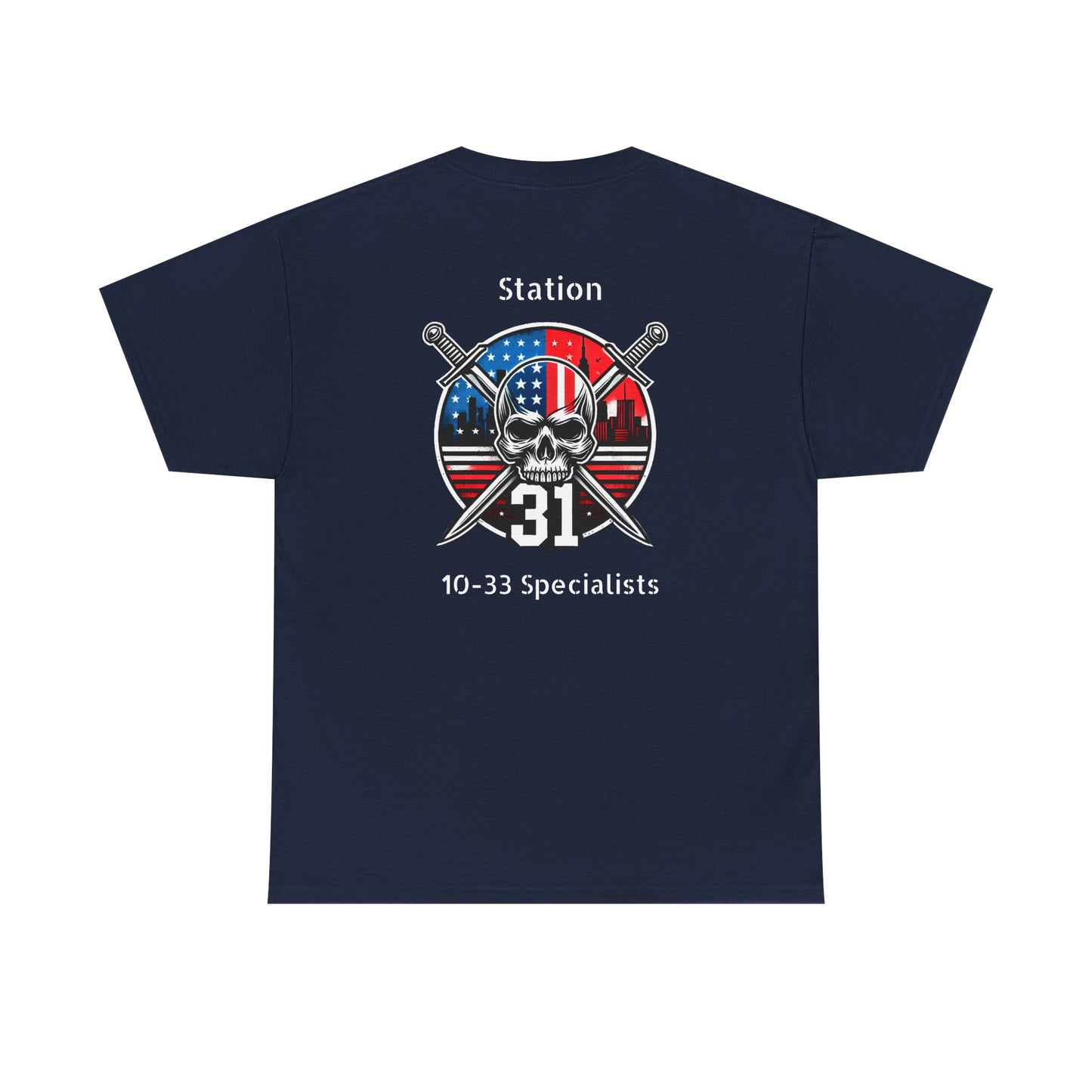 Skull and swords Station 31 Unisex Jersey Short Sleeve Tee