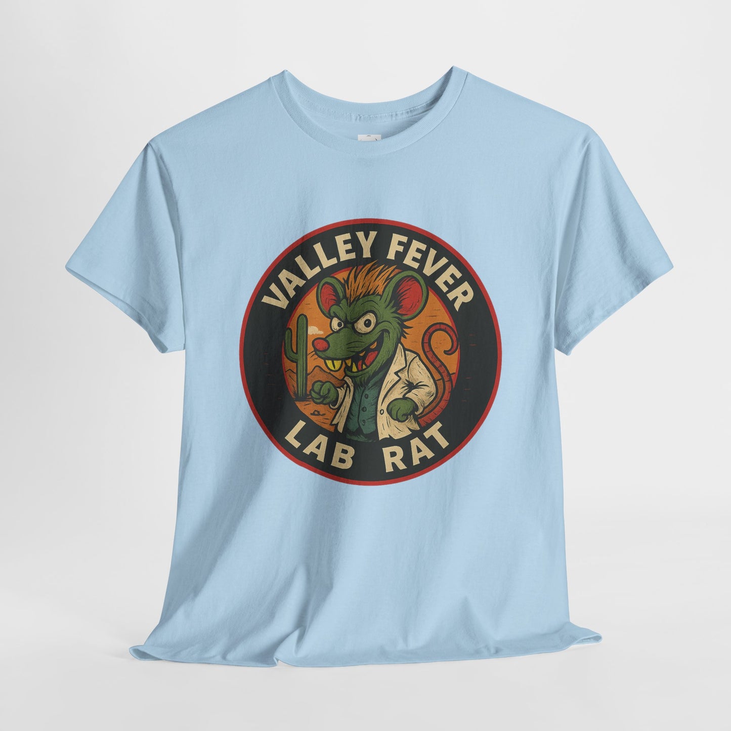Vintage Valley Fever Lab Rat Tee - Unisex Heavy Cotton T-Shirt, Retro Graphic Shirt, Fun Gift Idea, Casual Wear, Animal Lover Apparel