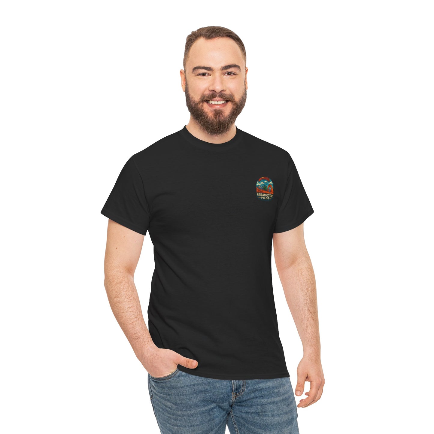 Paramotor Pilot Unisex Heavy Cotton Tee - Adventure Inspired Graphic T-Shirt