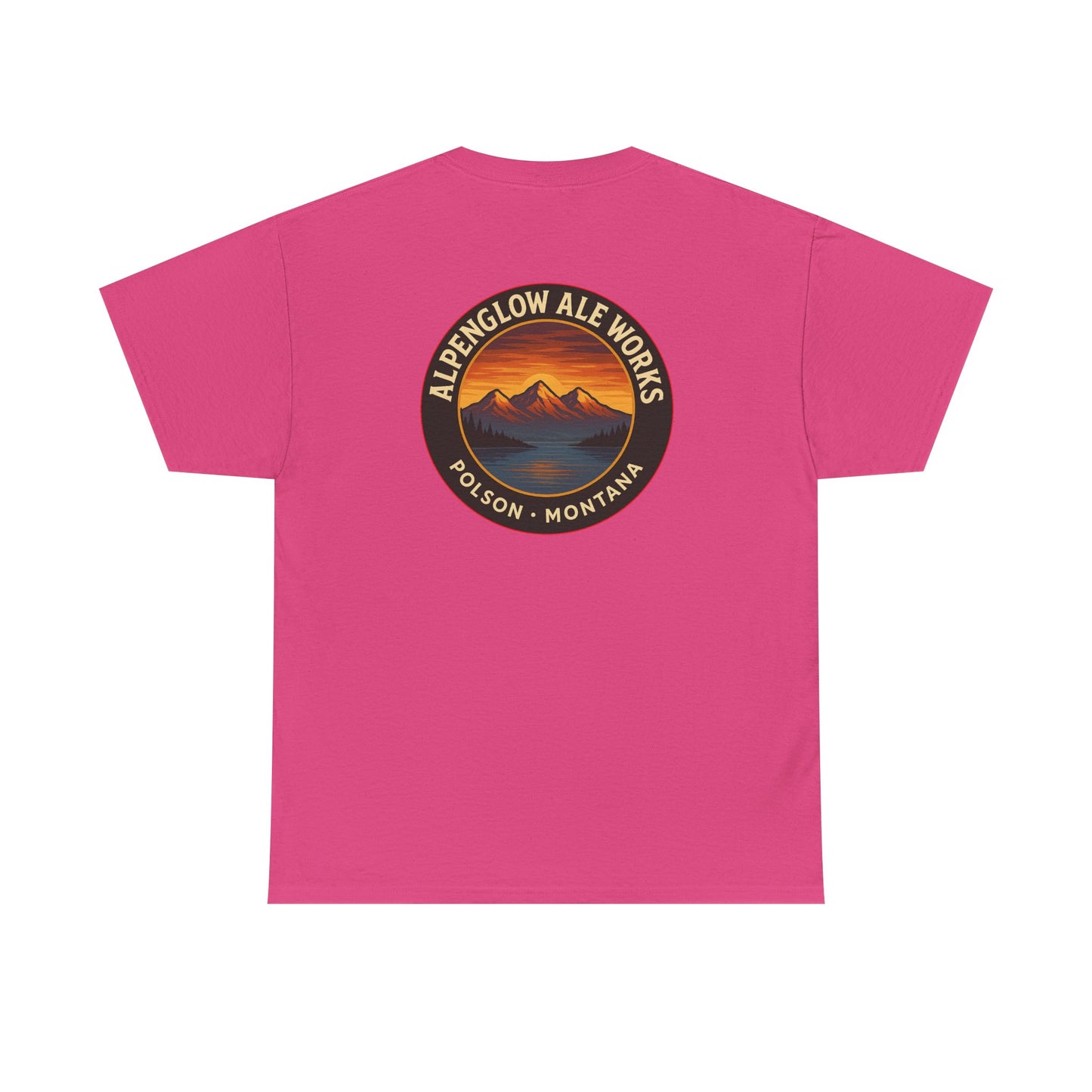 Alpenglow Ale Works Unisex Heavy Cotton Tee - Retro Mountain Design