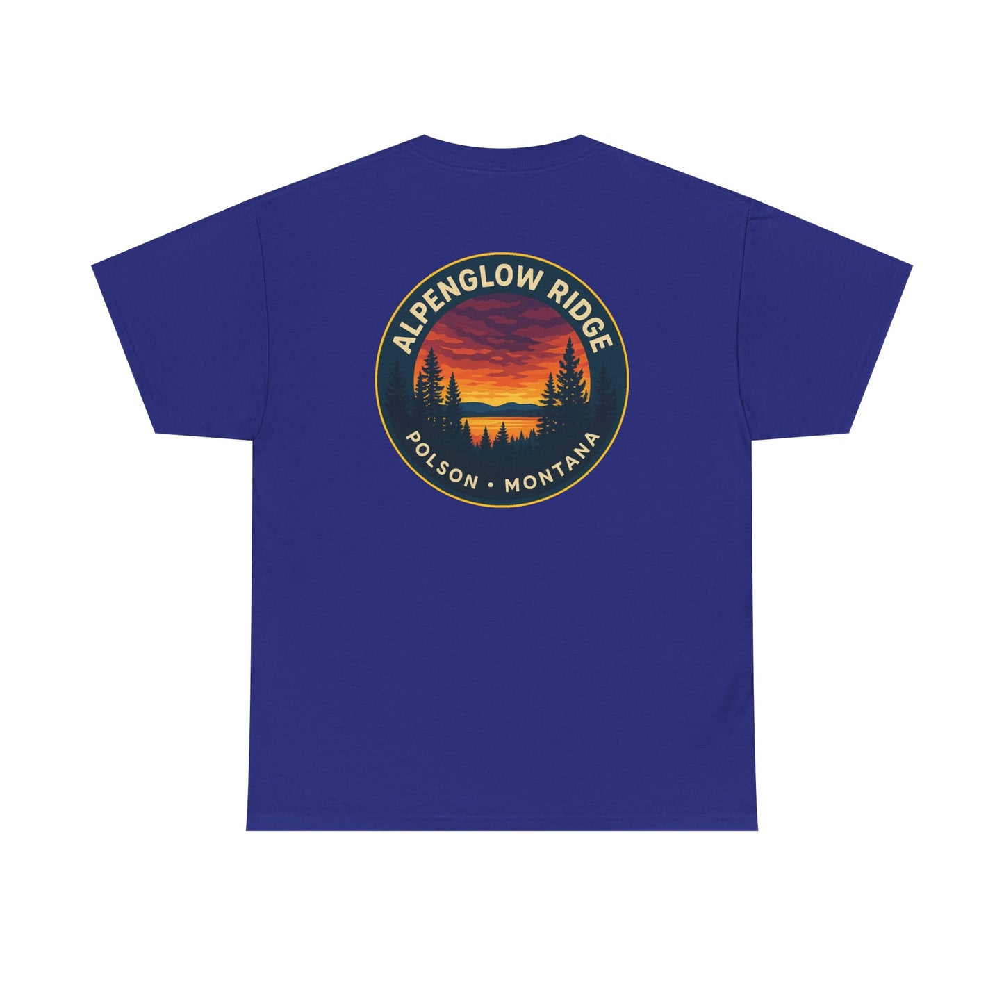 Unisex Heavy Cotton Tee - Alpenglow Ridge Sunset Graphic