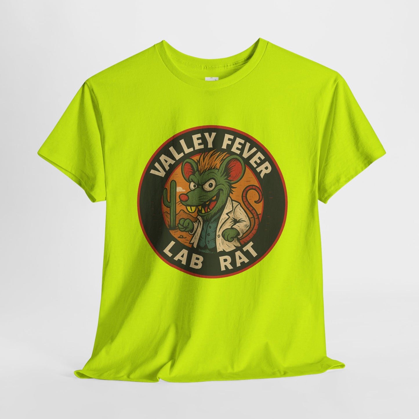 Vintage Valley Fever Lab Rat Tee - Unisex Heavy Cotton T-Shirt, Retro Graphic Shirt, Fun Gift Idea, Casual Wear, Animal Lover Apparel