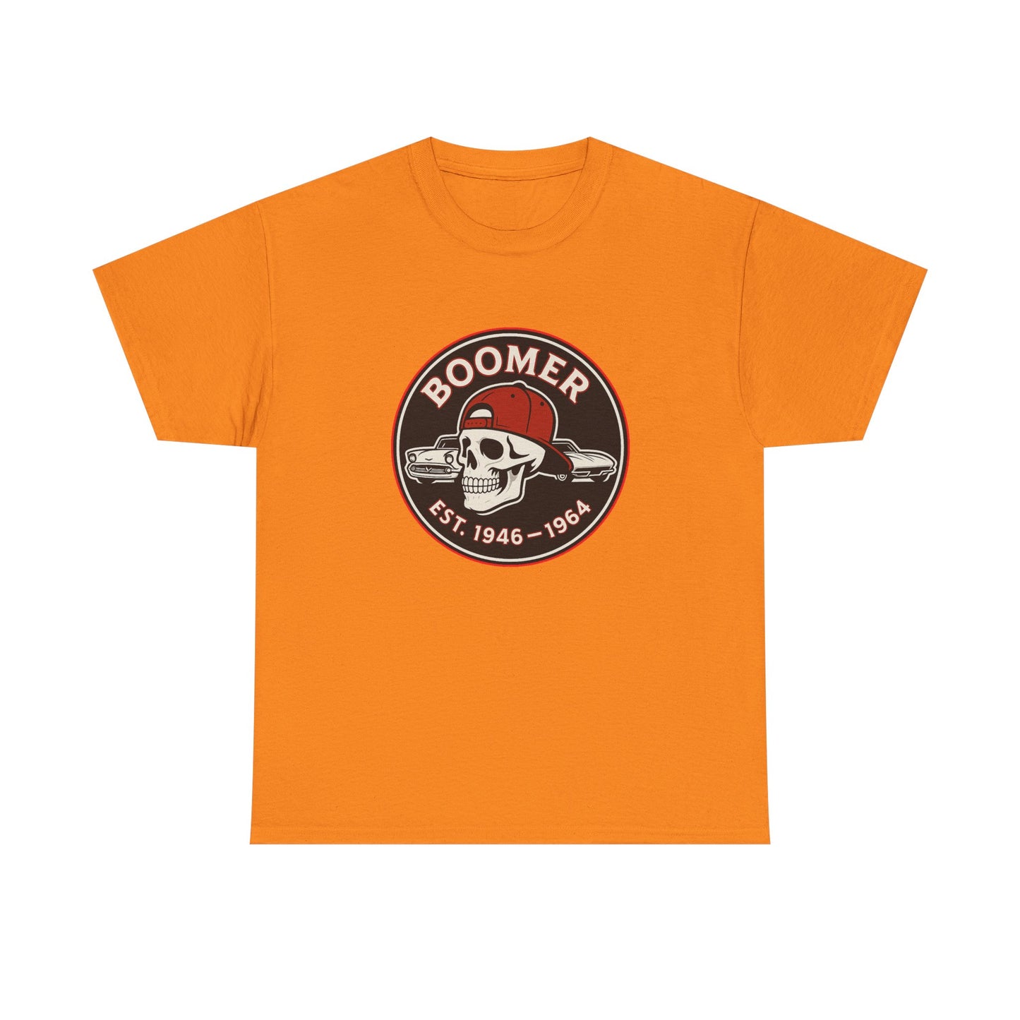 Boomer II Skull Graphic Tee | Vintage Style Unisex Heavy Cotton Tee | Cool Gift for Boomers, Retro Fashion, Casual Wear, Birthday Gift
