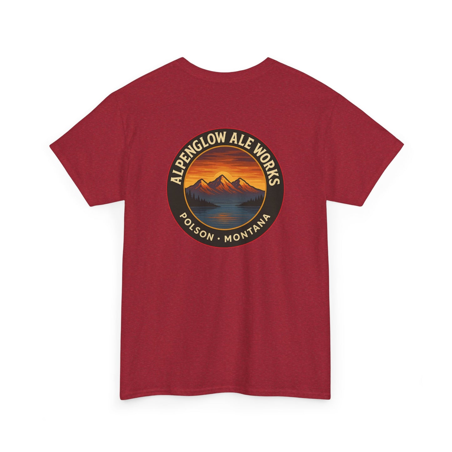 Alpenglow Ale Works Unisex Heavy Cotton Tee - Retro Mountain Design