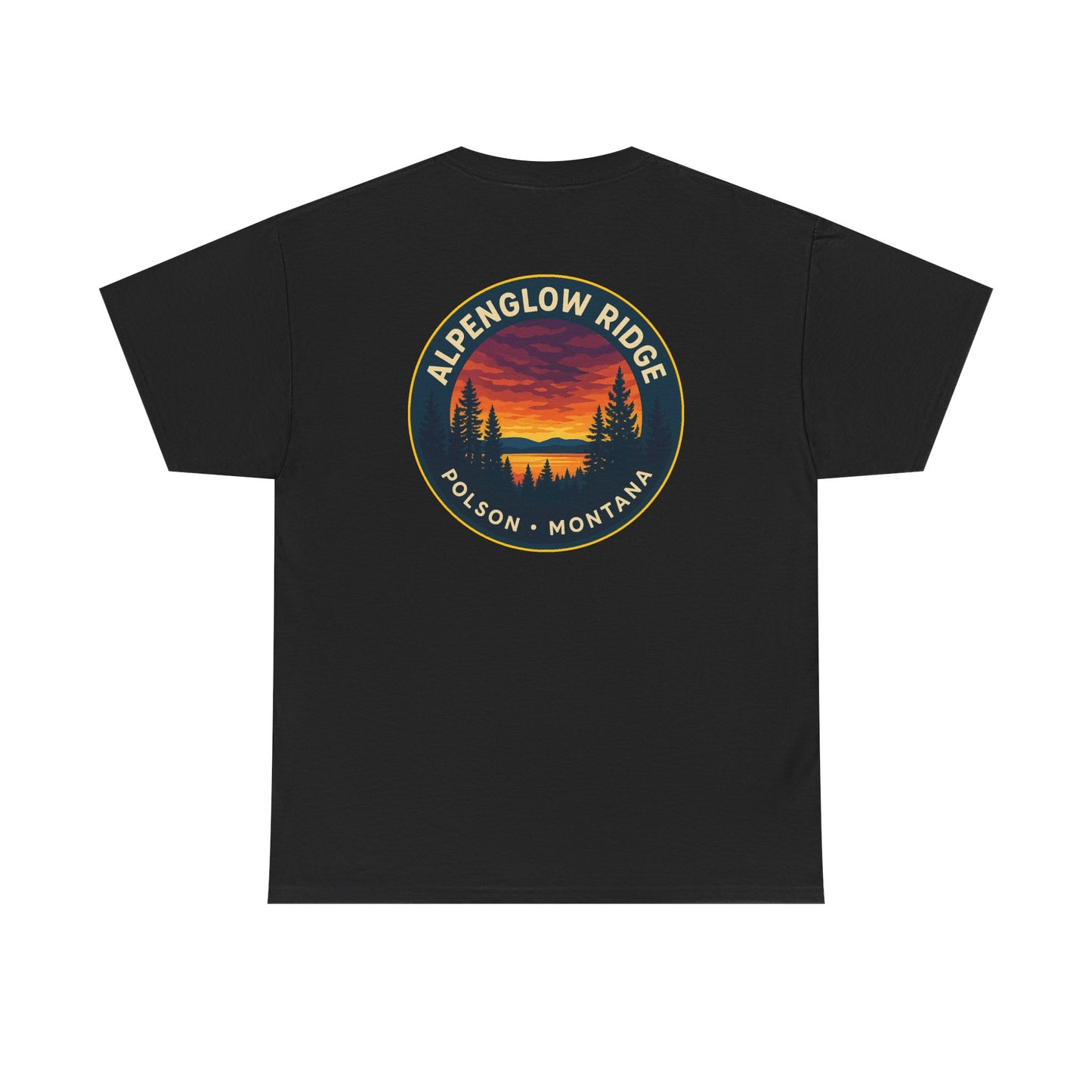 Unisex Heavy Cotton Tee - Alpenglow Ridge Sunset Graphic