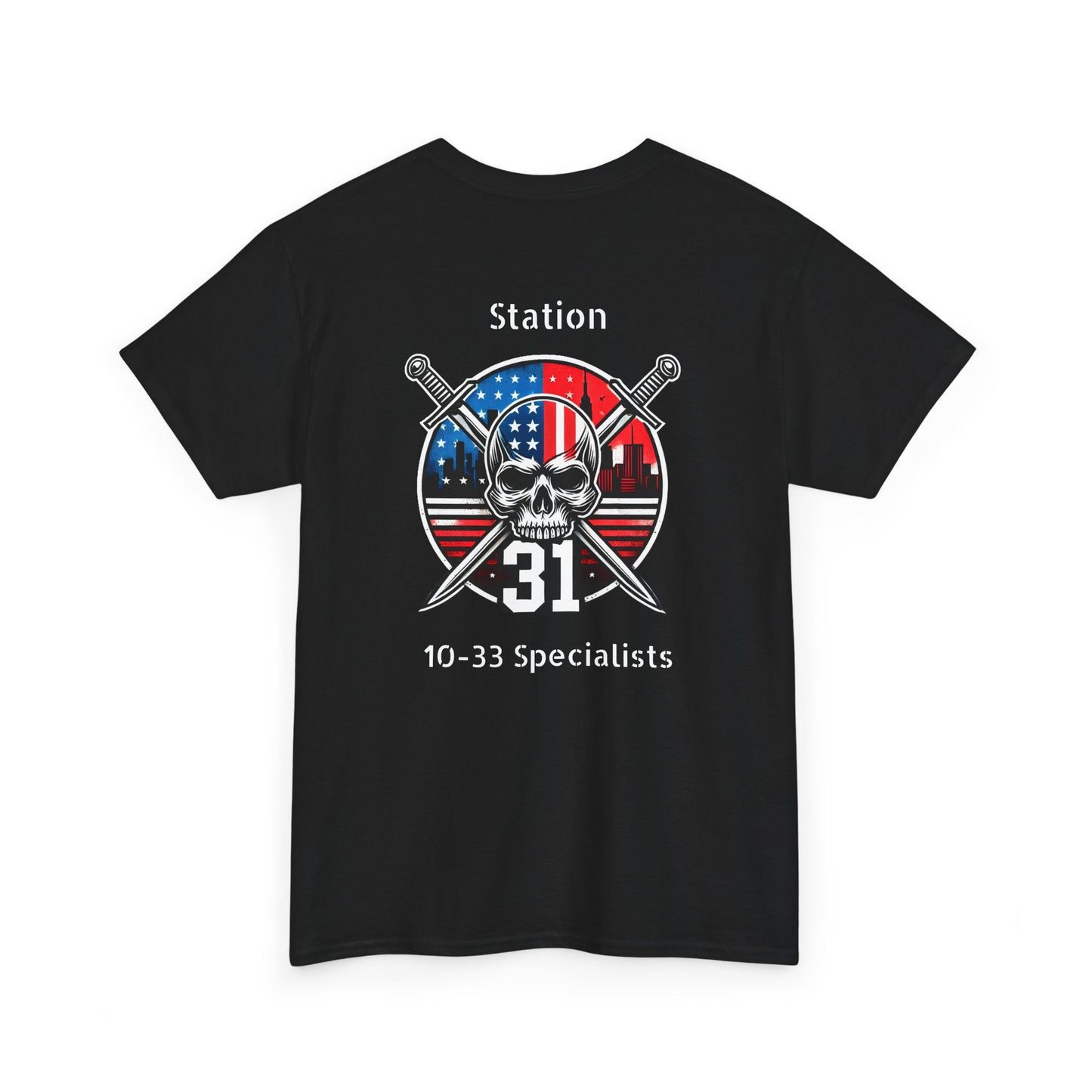 Skull and swords Station 31 Unisex Jersey Short Sleeve Tee