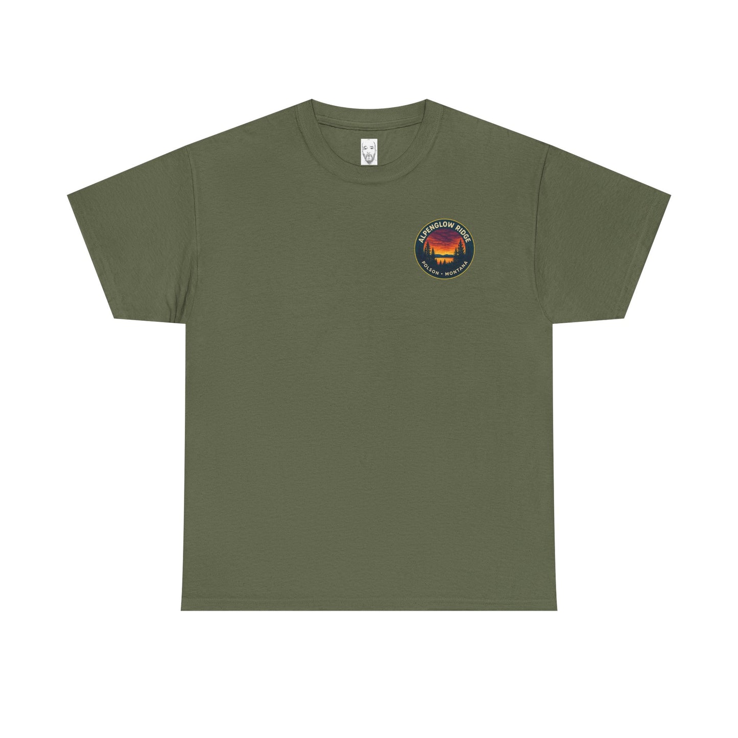 Unisex Heavy Cotton Tee - Alpenglow Ridge Sunset Graphic