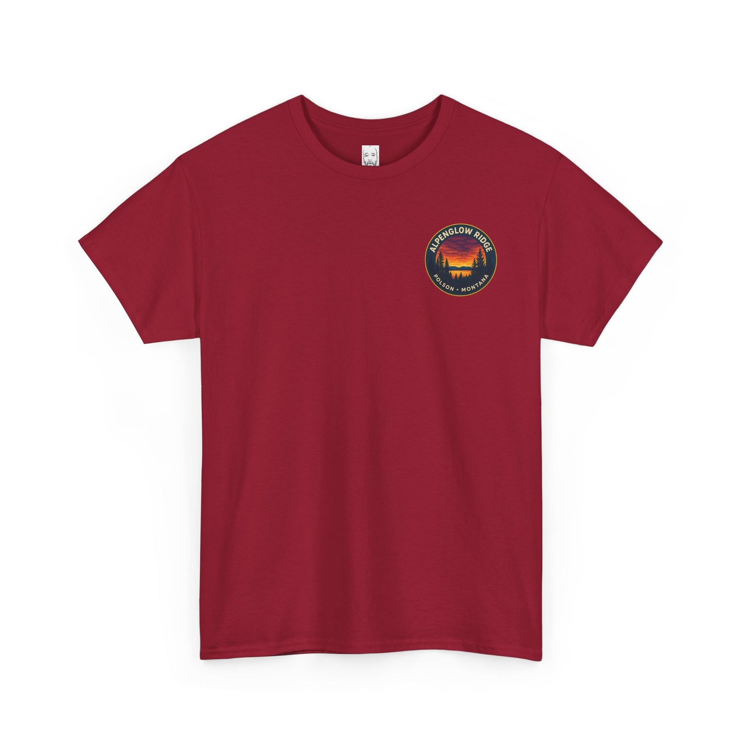 Unisex Heavy Cotton Tee - Alpenglow Ridge Sunset Graphic