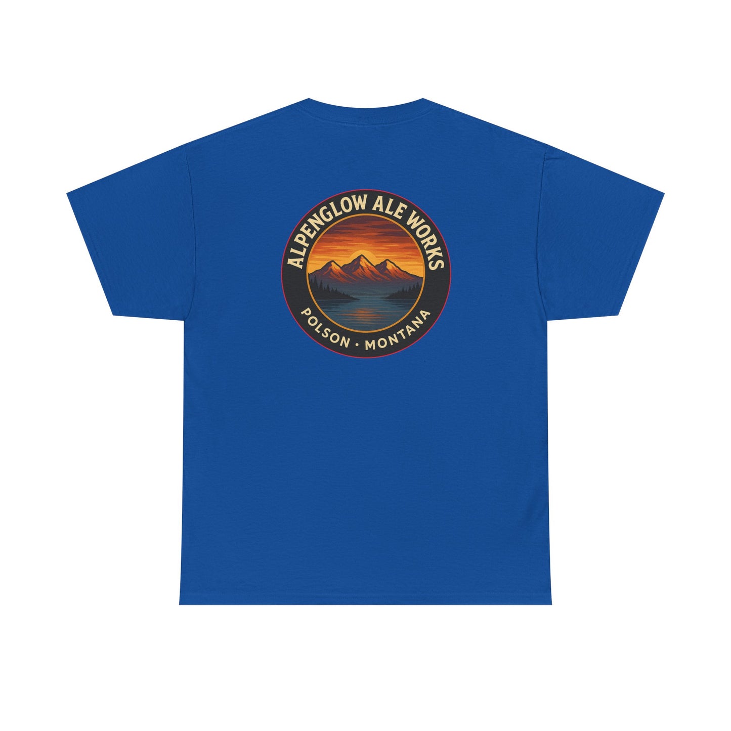 Alpenglow Ale Works Unisex Heavy Cotton Tee - Retro Mountain Design