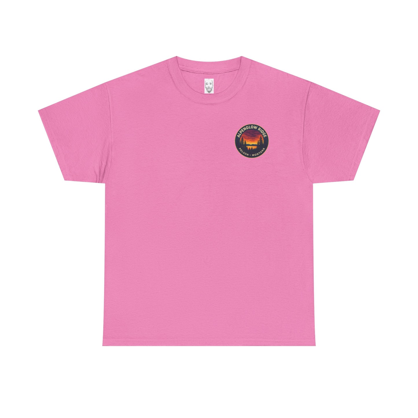 Unisex Heavy Cotton Tee - Alpenglow Ridge Sunset Graphic
