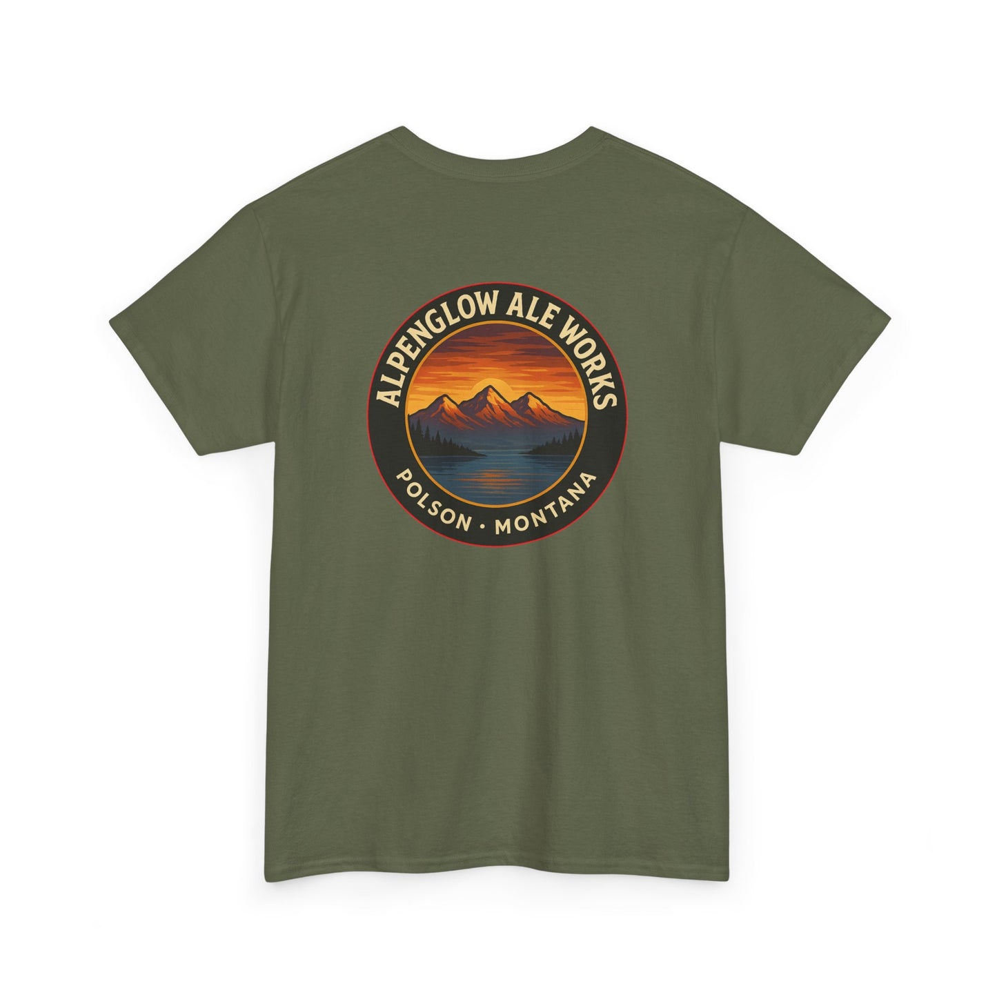 Alpenglow Ale Works Unisex Heavy Cotton Tee - Retro Mountain Design