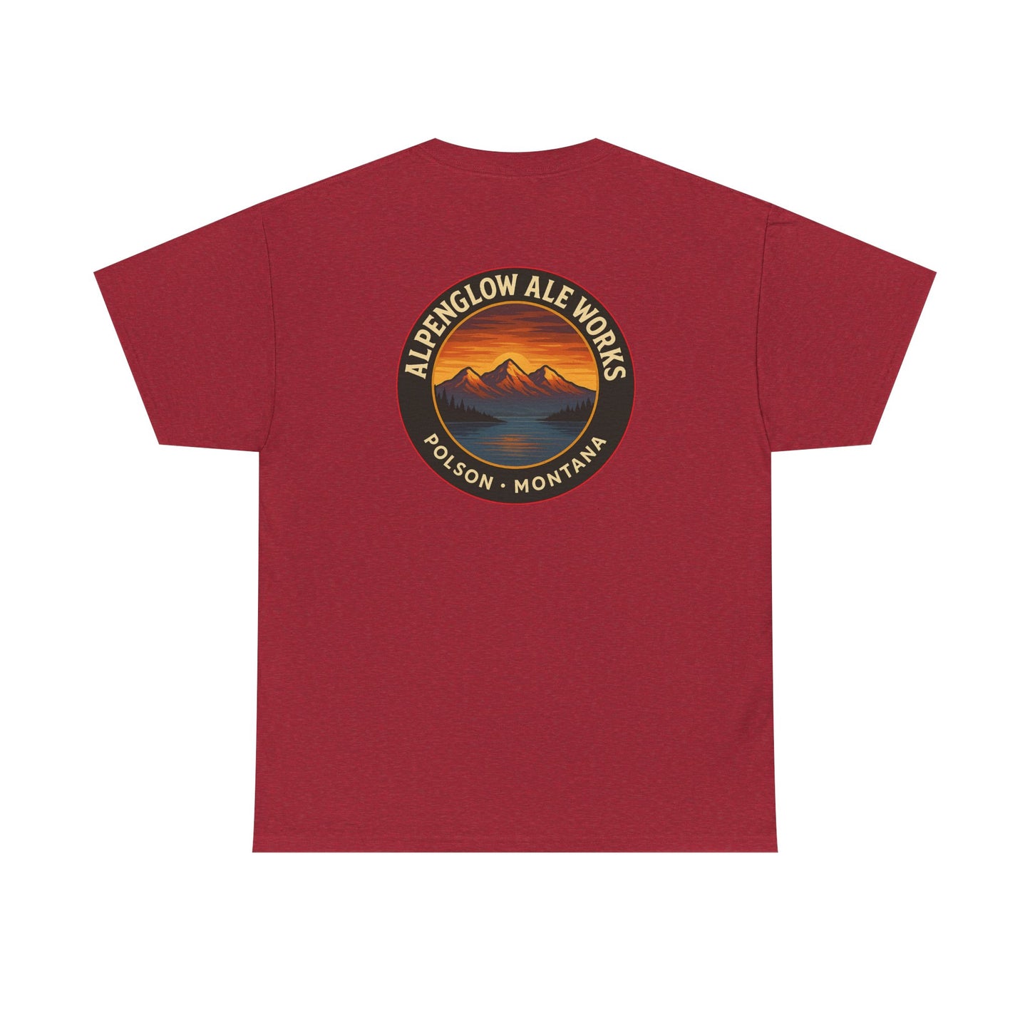 Alpenglow Ale Works Unisex Heavy Cotton Tee - Retro Mountain Design