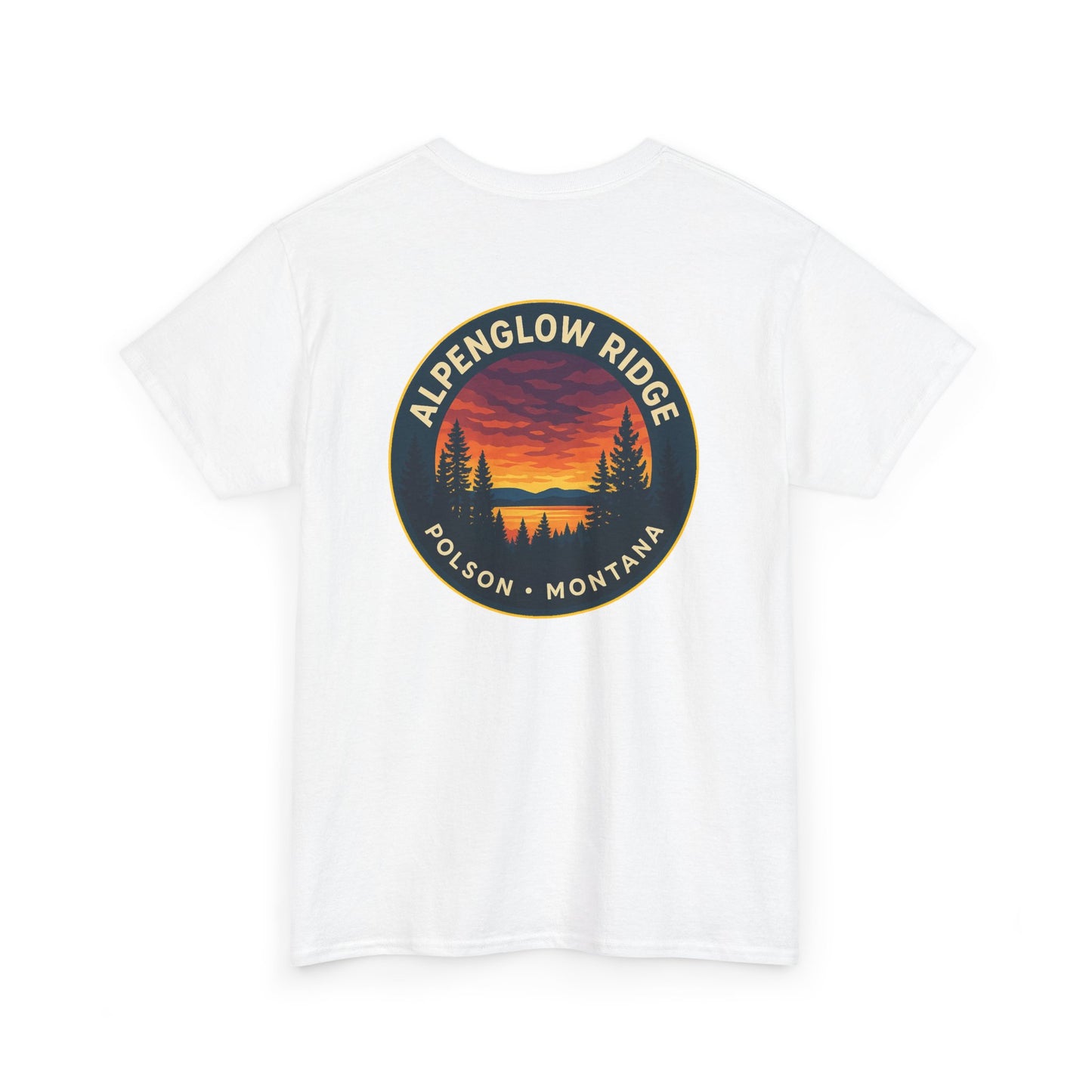 Unisex Heavy Cotton Tee - Alpenglow Ridge Sunset Graphic