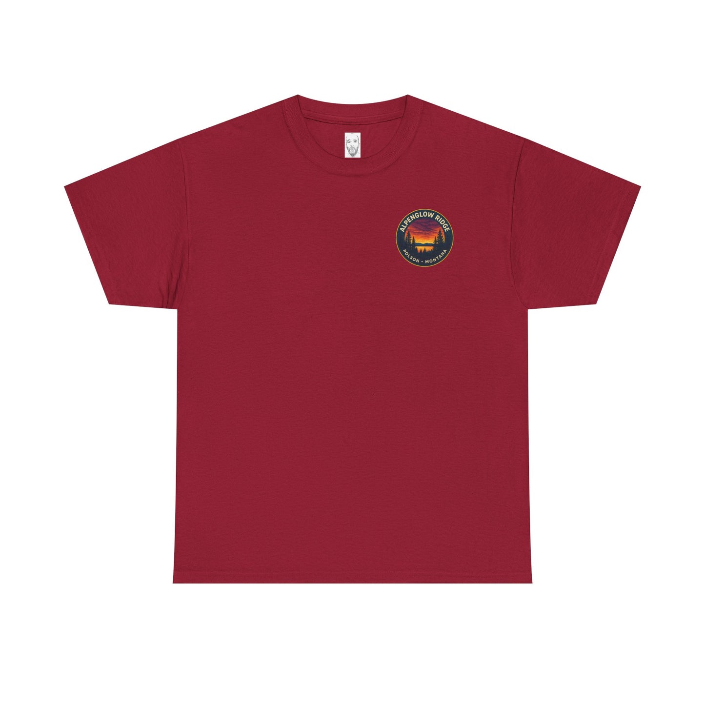 Unisex Heavy Cotton Tee - Alpenglow Ridge Sunset Graphic