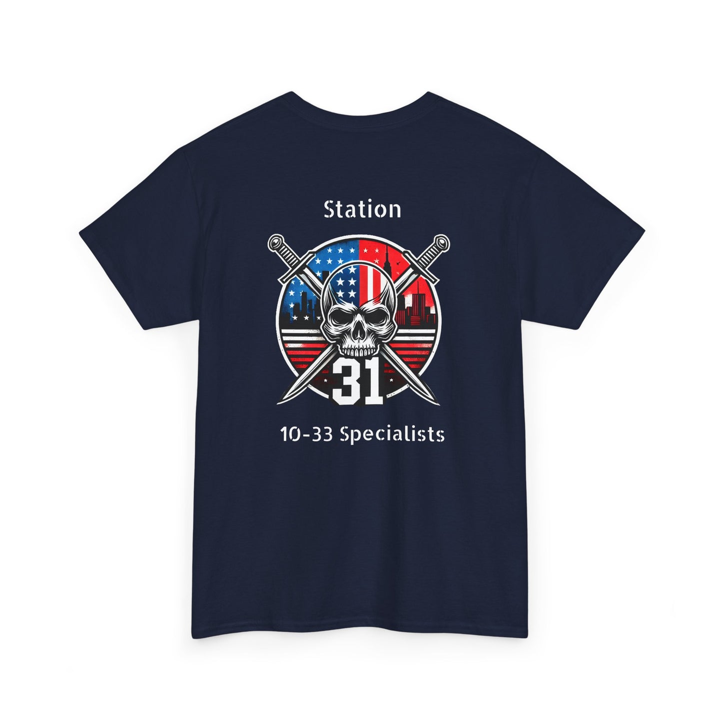 Skull and swords Station 31 Unisex Jersey Short Sleeve Tee
