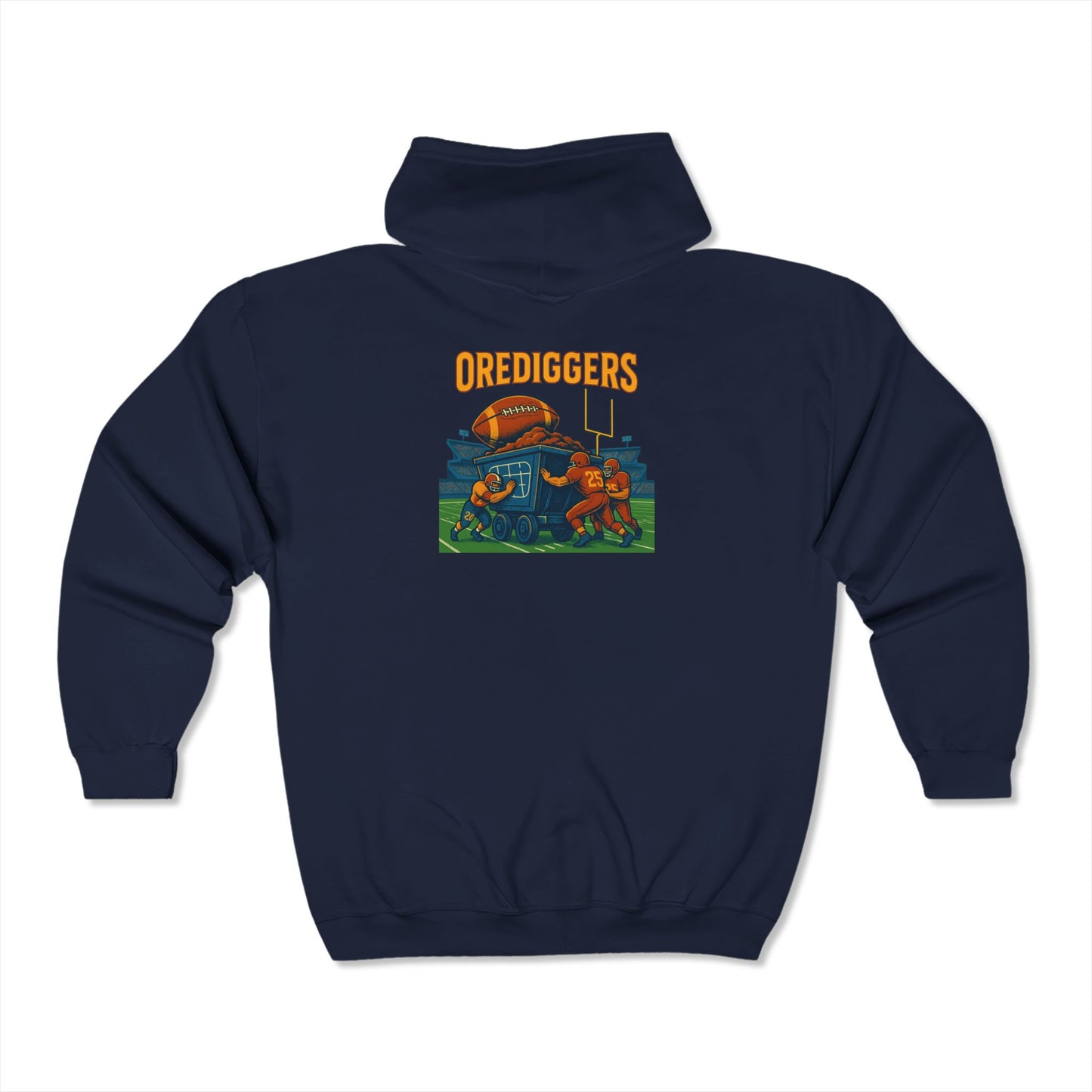 Unisex Football Themed Full Zip Hoodie - Orediggers Design