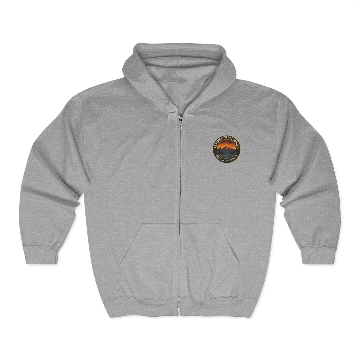 Alpenglow Ale Works Zip-Up Hoodie - Cozy Unisex Sweatshirt for Beer Lovers & Outdoor Enthusiasts