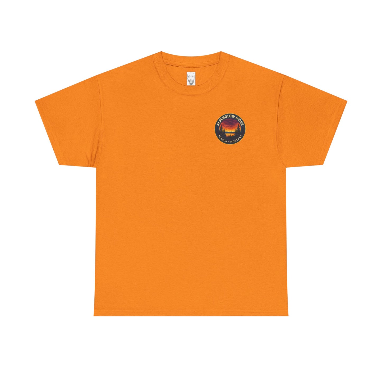 Unisex Heavy Cotton Tee - Alpenglow Ridge Sunset Graphic