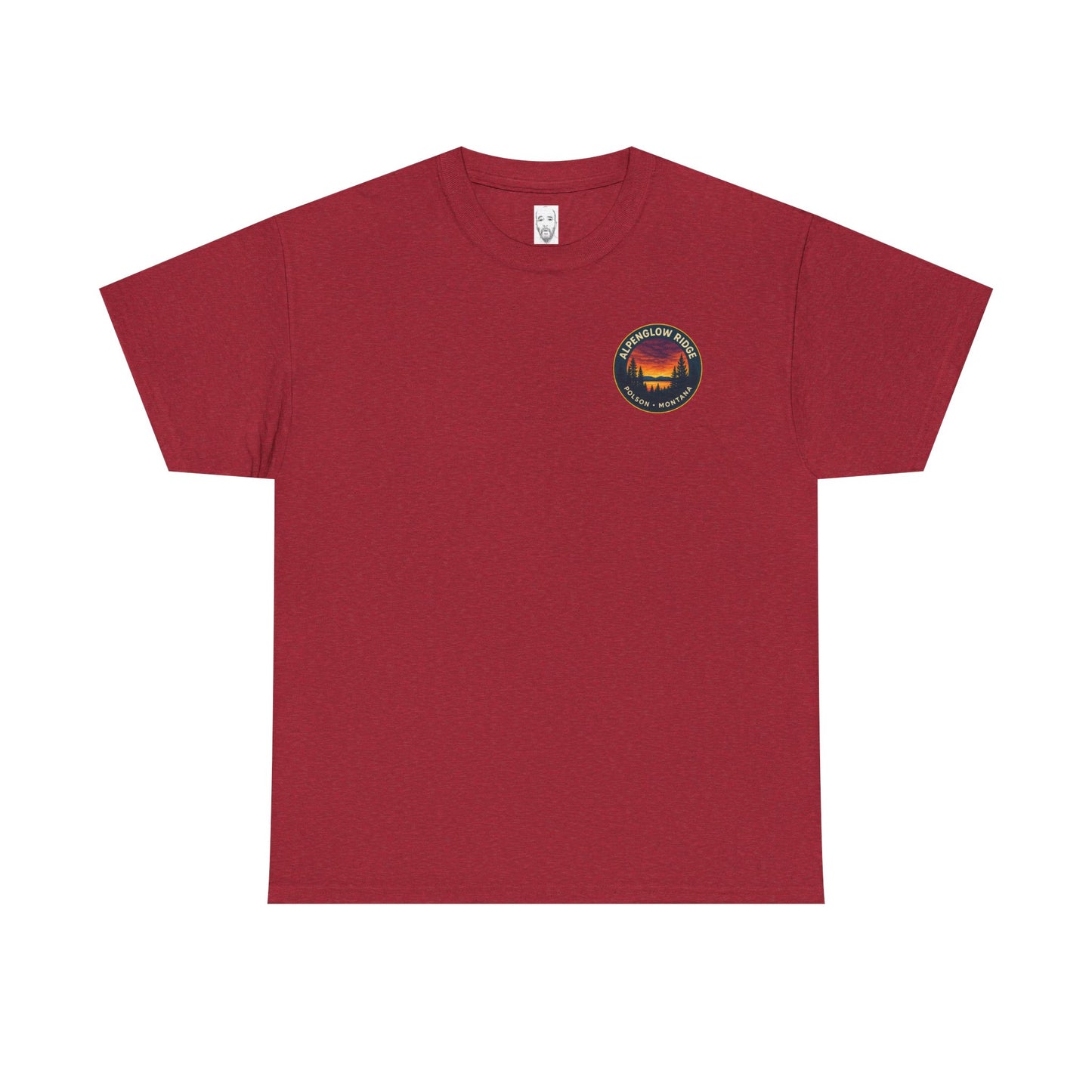 Unisex Heavy Cotton Tee - Alpenglow Ridge Sunset Graphic