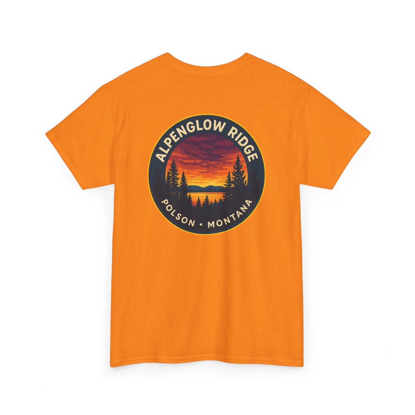Unisex Heavy Cotton Tee - Alpenglow Ridge Sunset Graphic