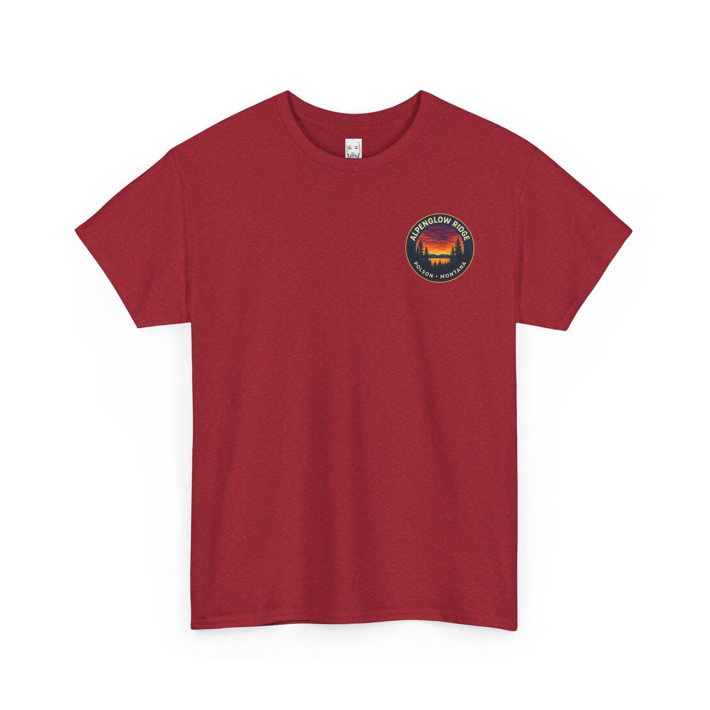 Unisex Heavy Cotton Tee - Alpenglow Ridge Sunset Graphic
