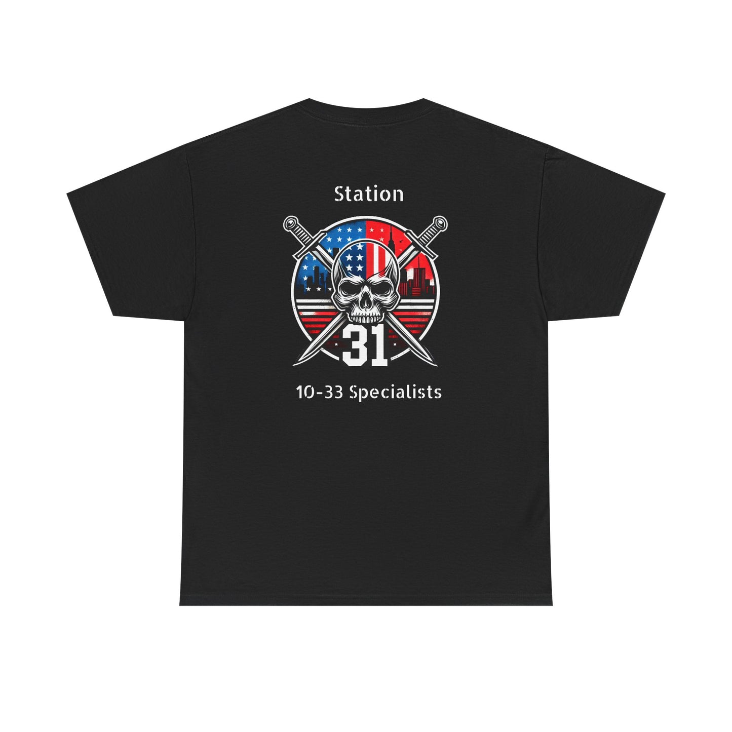 Skull and swords Station 31 Unisex Jersey Short Sleeve Tee