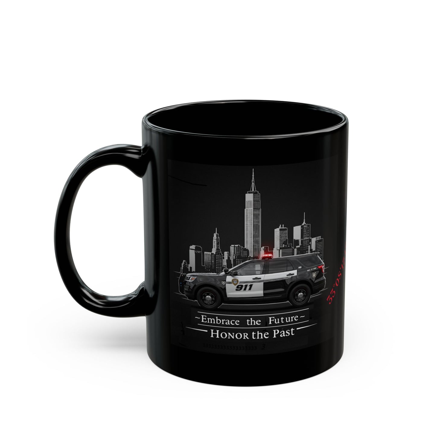 Honor the Past Black Mug - 911 Tribute Coffee Cup